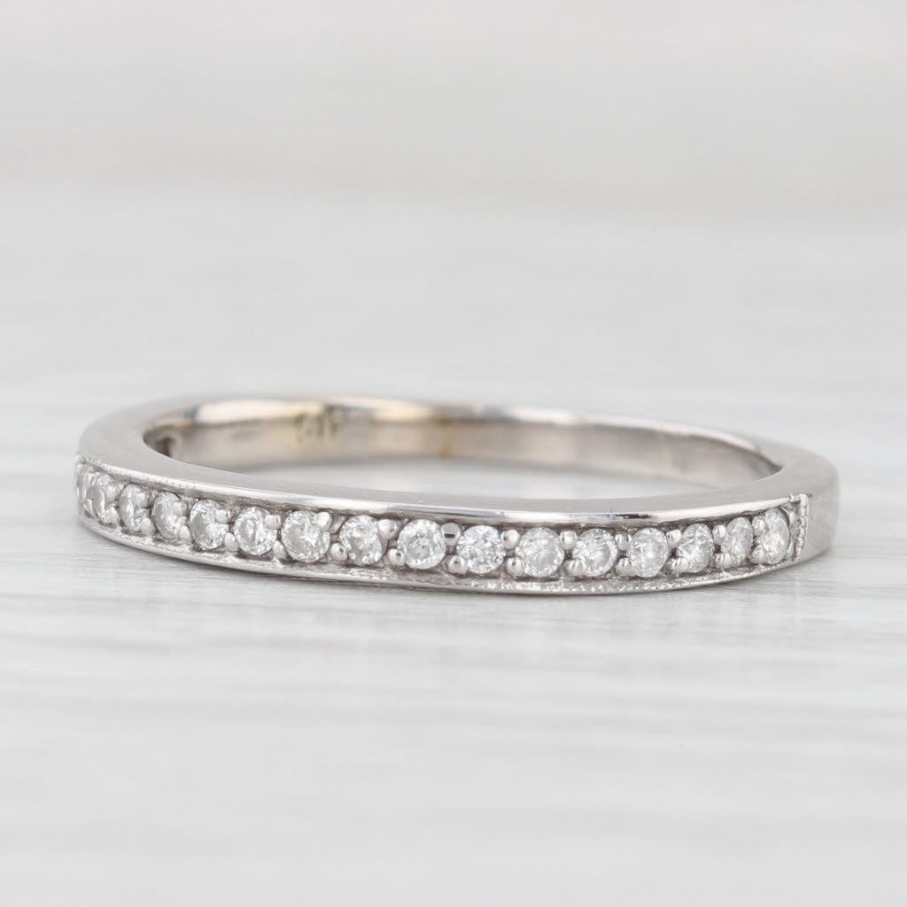 0.20ctw Diamond Wedding Band Ring - 14k White Gold Size 8 - Stackable Bridal Ring for Women - Perfect for Engagement, Anniversary & Everyday Wear