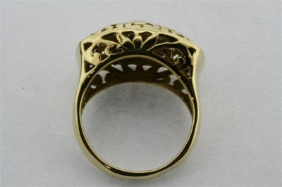 Elegant High Regal Brass Ring for Women - Vintage Style Statement Jewelry for Parties, Weddings & Special Occasions