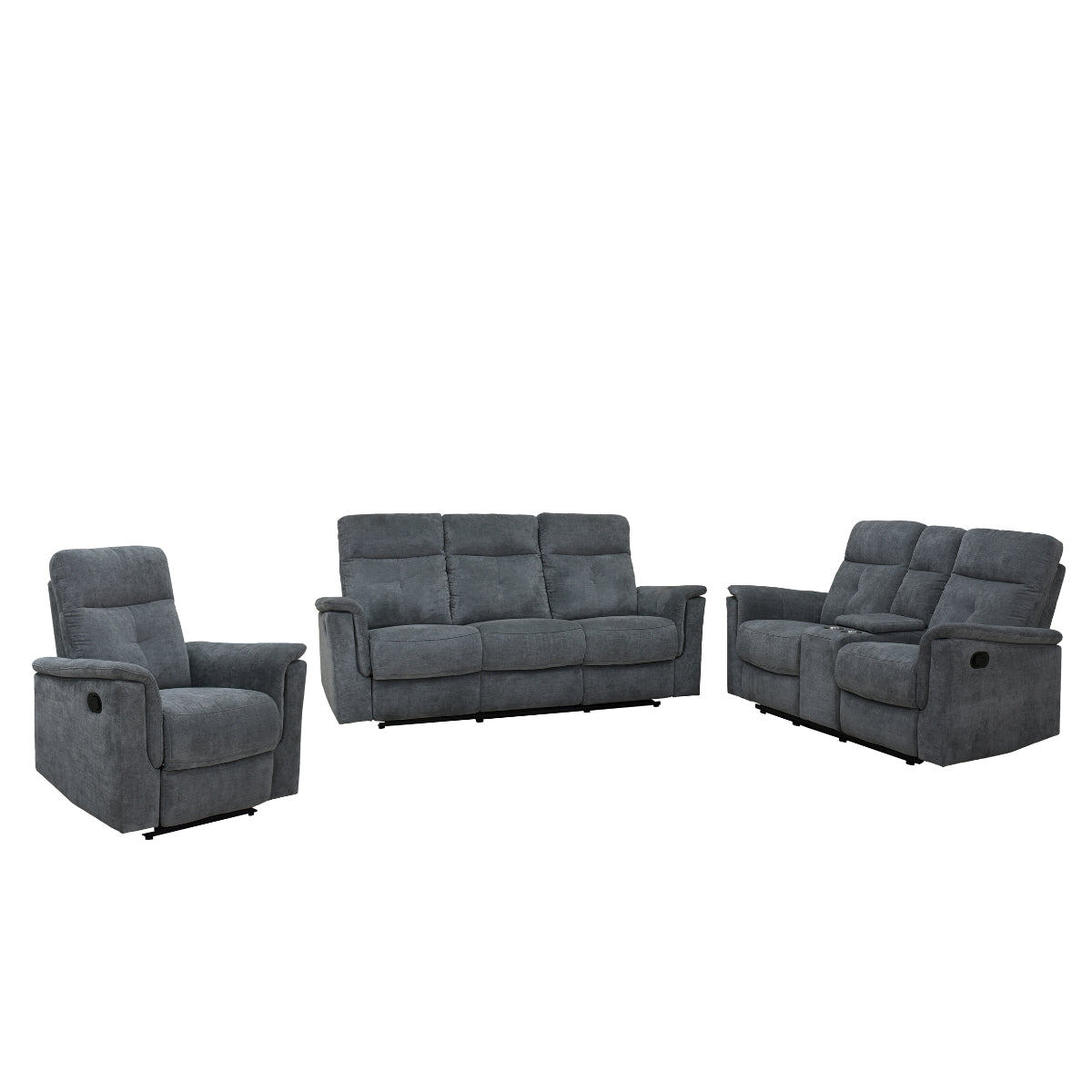 Ellesmere Reclining Loveseat - Modern Fabric Recliner Sofa for Living Room, Small Space, Home Theater | Comfortable Two-Seater with Adjustable Backrest & Footrest | Perfect for Relaxing, Watching TV, or Napping