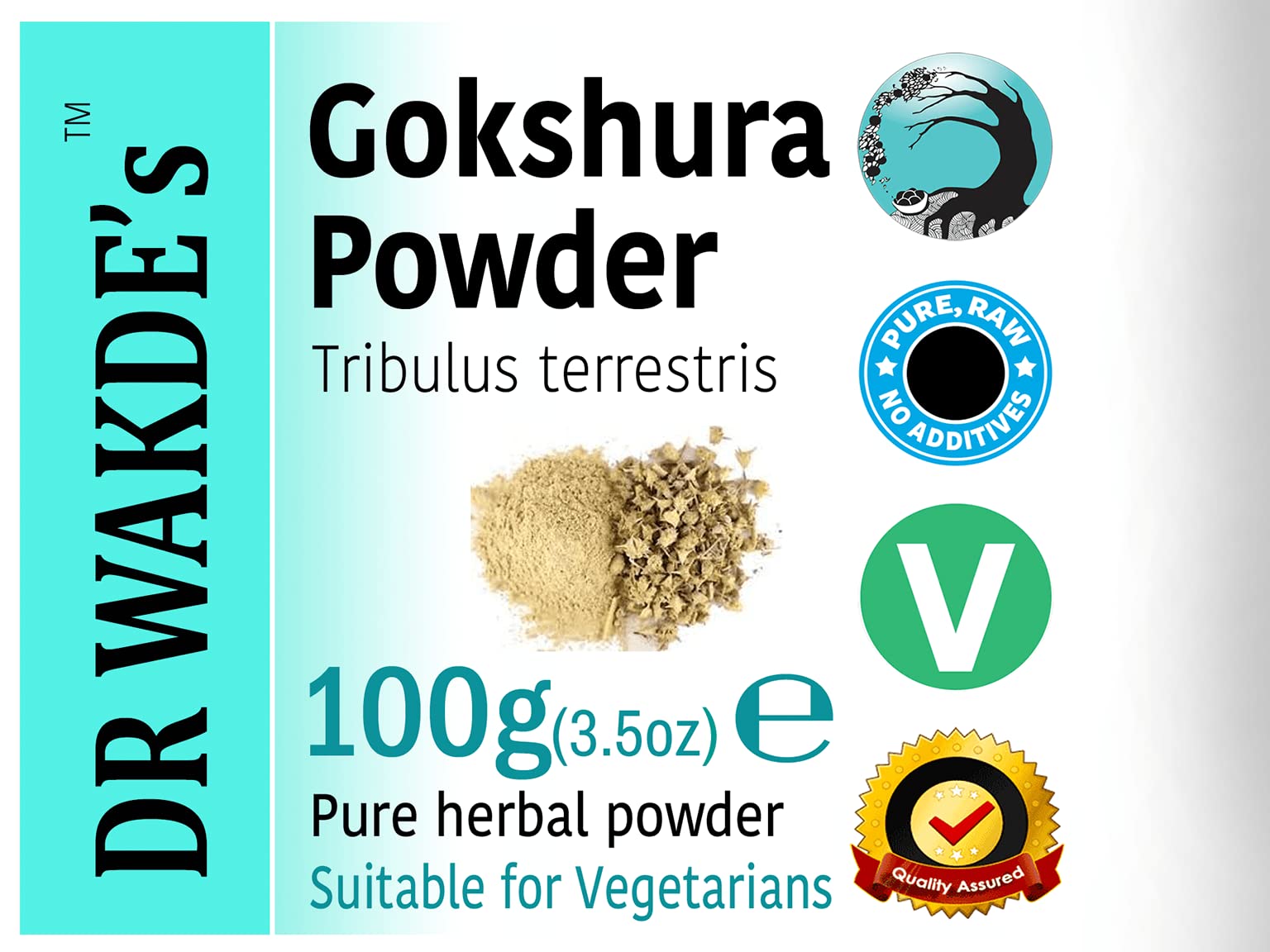 DR WAKDE'S Gokshura Powder (Tribulus terrestris) - 100g (3.5oz) | Pure, Raw & Dried Herbal Supplement | Natural Aroma & Freshness | Fine Ground Powder | Vegan & Non-GMO | Premium Ayurvedic Grade | No Additives | Perfect for Tea, Smoothies & Natural Wellness