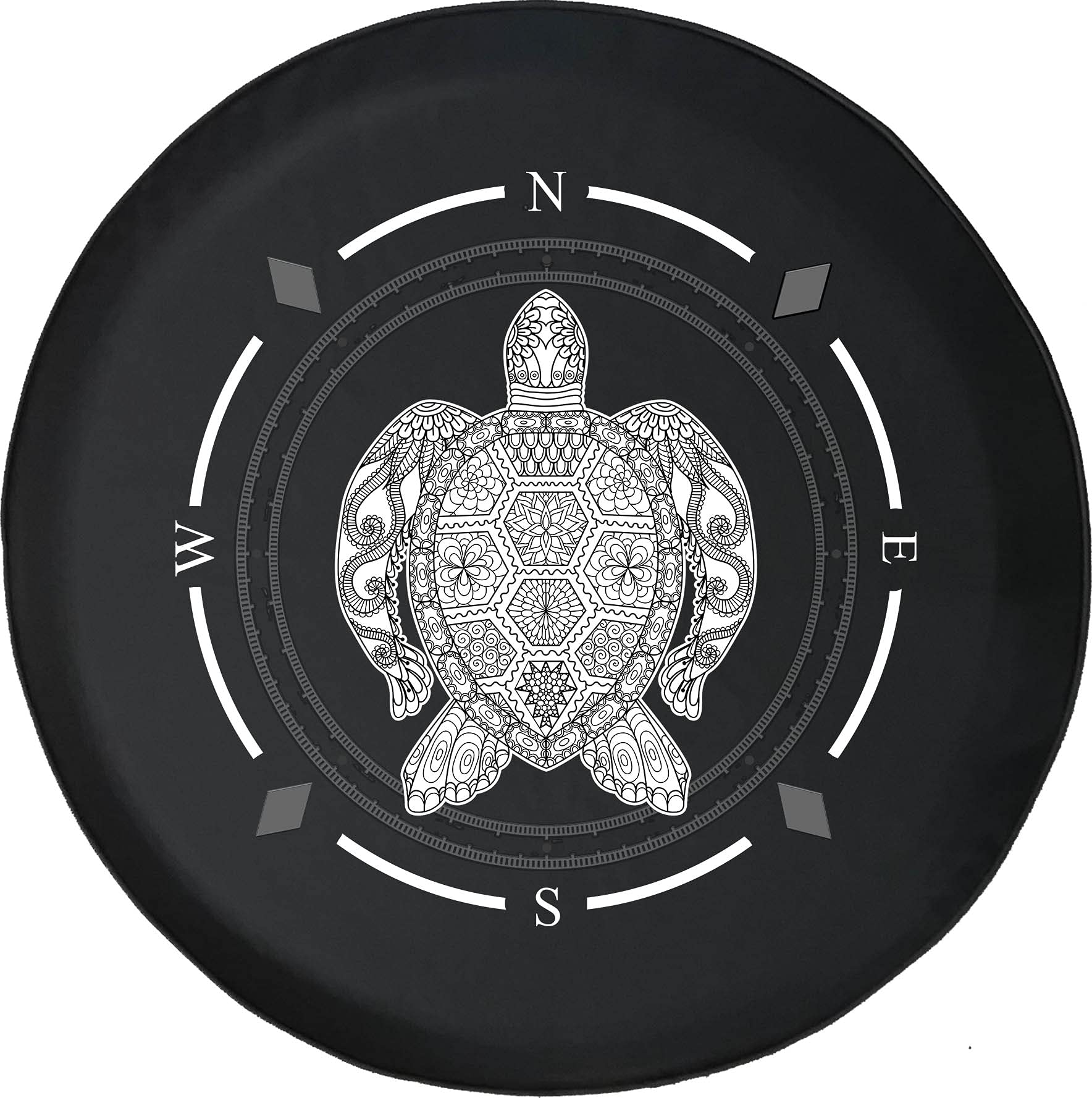 Premium American Unlimited Spare Tire Cover with Compass & Mandala Turtle Design - Universal Fit for SUVs, Trailers, RVs & Most Vehicles | Durable Wheel Protection for Off-Road Adventures & Camping Trips