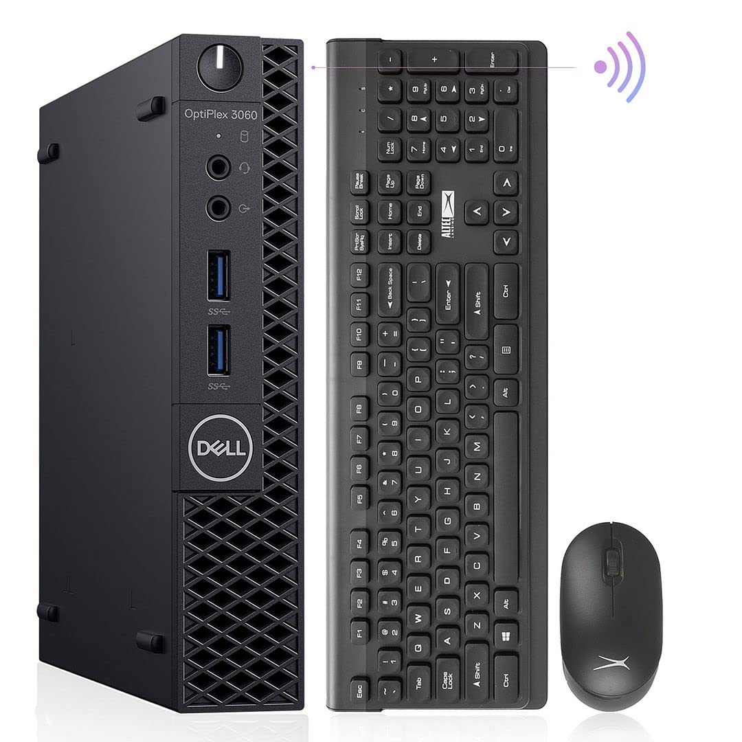 Dell OptiPlex 3060 Mini PC - Windows 11 Pro, Intel Core i5-8500T, 16GB RAM, 256GB NVMe SSD, WiFi 6E (AX210), Dual HDMI, Wireless Keyboard & Mouse (Renewed) - Perfect for Home Office, Business, and Gaming