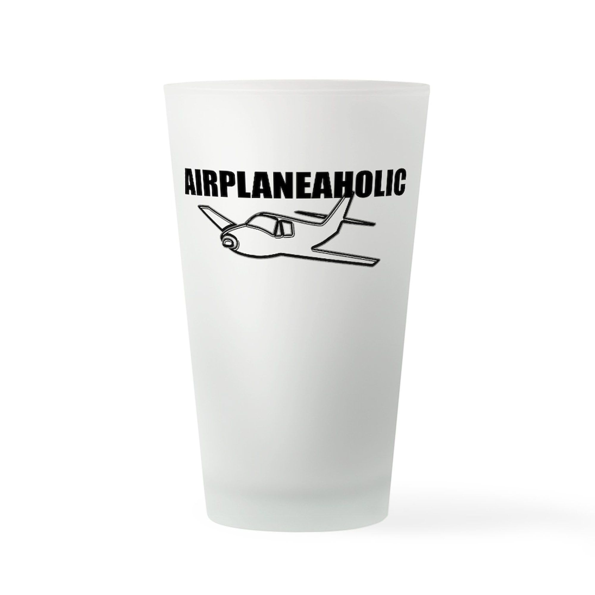 Funny Airplane Pint Glass - 16 oz. Drinking Glass for Beer & Cocktails | Perfect for Aviation Enthusiasts & Travel Lovers - Great Gift for Pilots & Flight Attendants