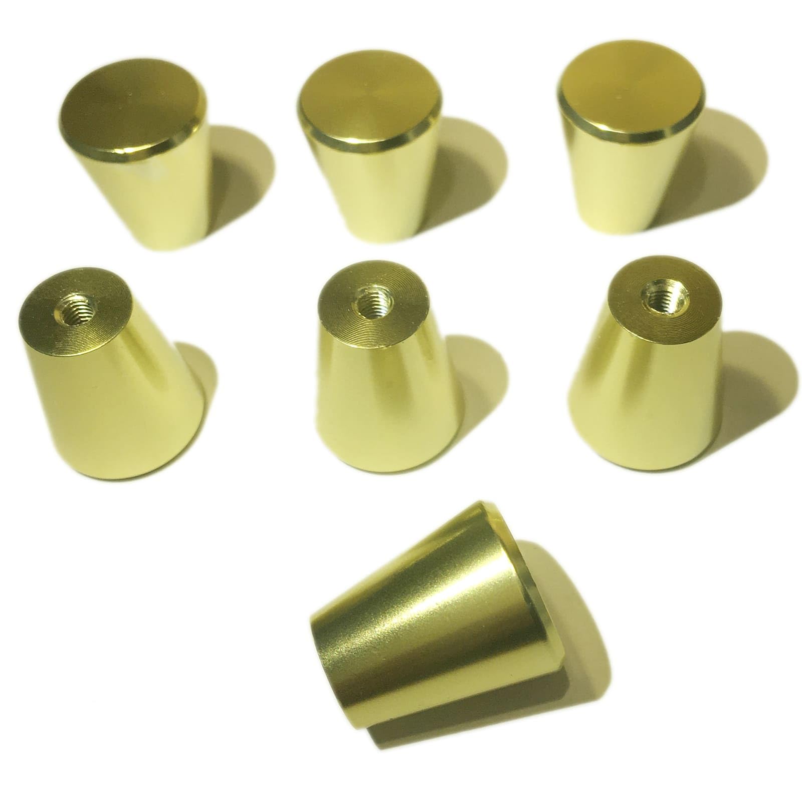 7 Pack Brass Cabinet Knobs - Gold Drawer Pulls for Dresser, Kitchen Cabinet & Cupboard | Elegant Hardware for Home Decor & Furniture Upgrade