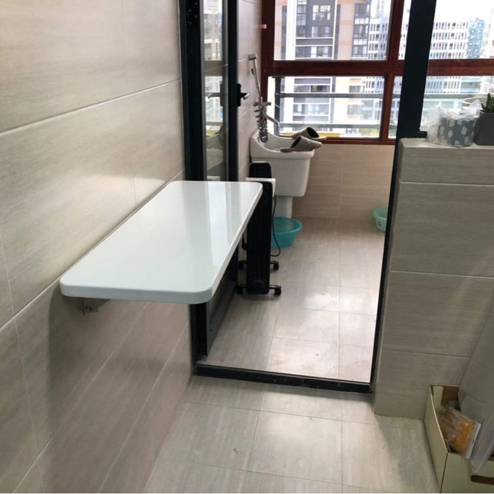 ABCWY Folding Wall-Mounted Computer Desk - Space Saving Home Office Table for Laundry Room, Kitchen, Bedroom, Bathroom, Balcony & Garage - Perfect for Small Spaces & Multi-Purpose Use