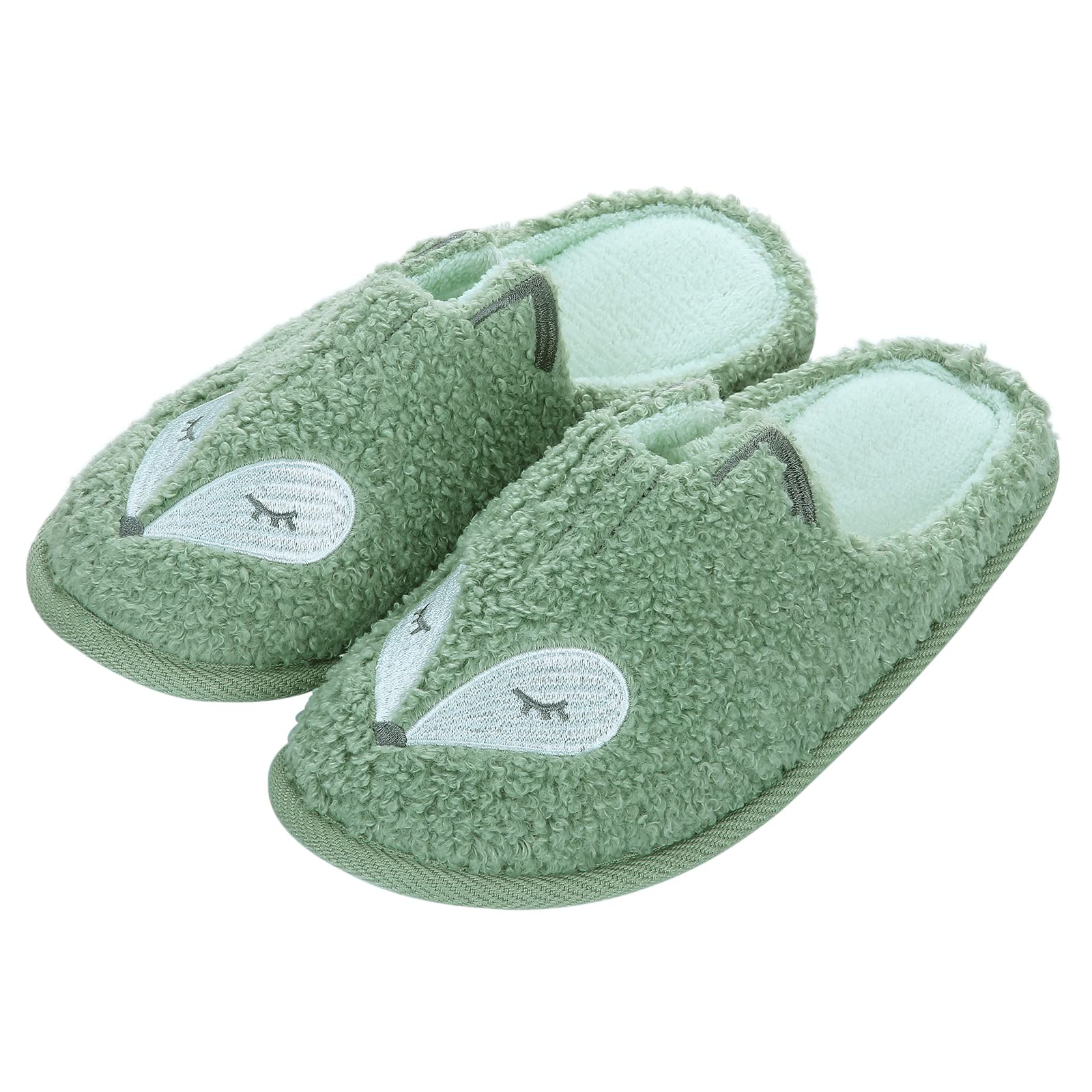 Shevalues Women's Cute Fox Slippers - Fuzzy Animal House Shoes with Memory Foam & Waterproof Sole - Cozy Indoor/Outdoor Slippers for Home, Lounge, and Backyard Comfort