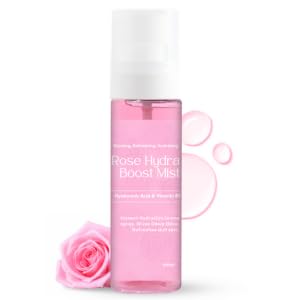 Rose Hydra Boost Face Toner with Hyaluronic Acid & Vitamin B5 | Natural Rose Water Toner for Glowing, Hydrated Skin | Soothing, Pore Tightening Facial Toner for All Skin Types | Perfect for Daily Skincare Routine & Post-Workout Refresh