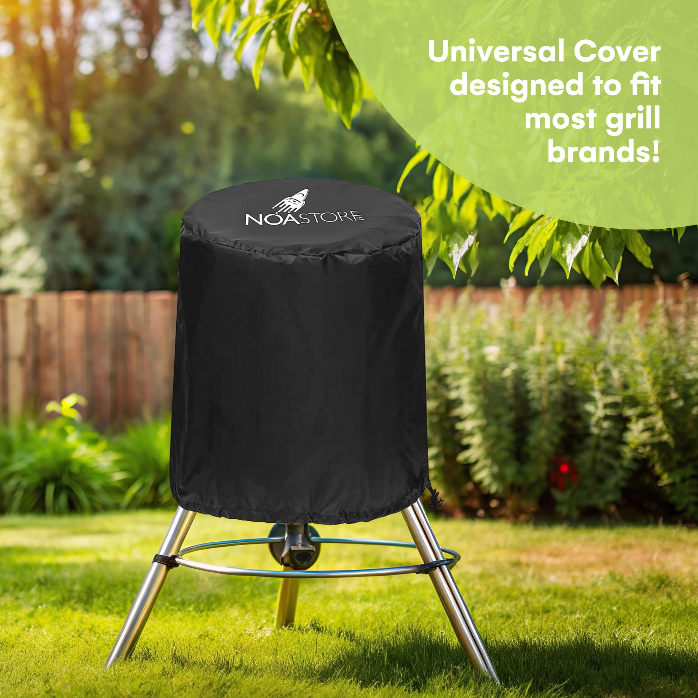 **Noa Store Heavy Duty 18 Inch BBQ Grill Cover - 210D Waterproof Gas Grill Cover for Smokers, Gas Stoves, Griddles & Kettle Grills - Perfect for Outdoor Cooking & Backyard BBQs**