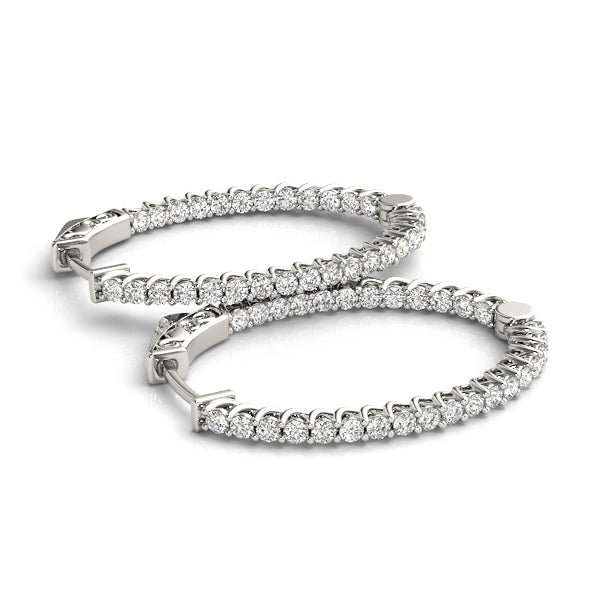 1.2 Inch Lucida Oval Hoop Earrings - Sterling Silver or Gold Plated (1/2 Pair) | Elegant Dangle Earrings for Women, Perfect for Parties, Weddings & Everyday Wear