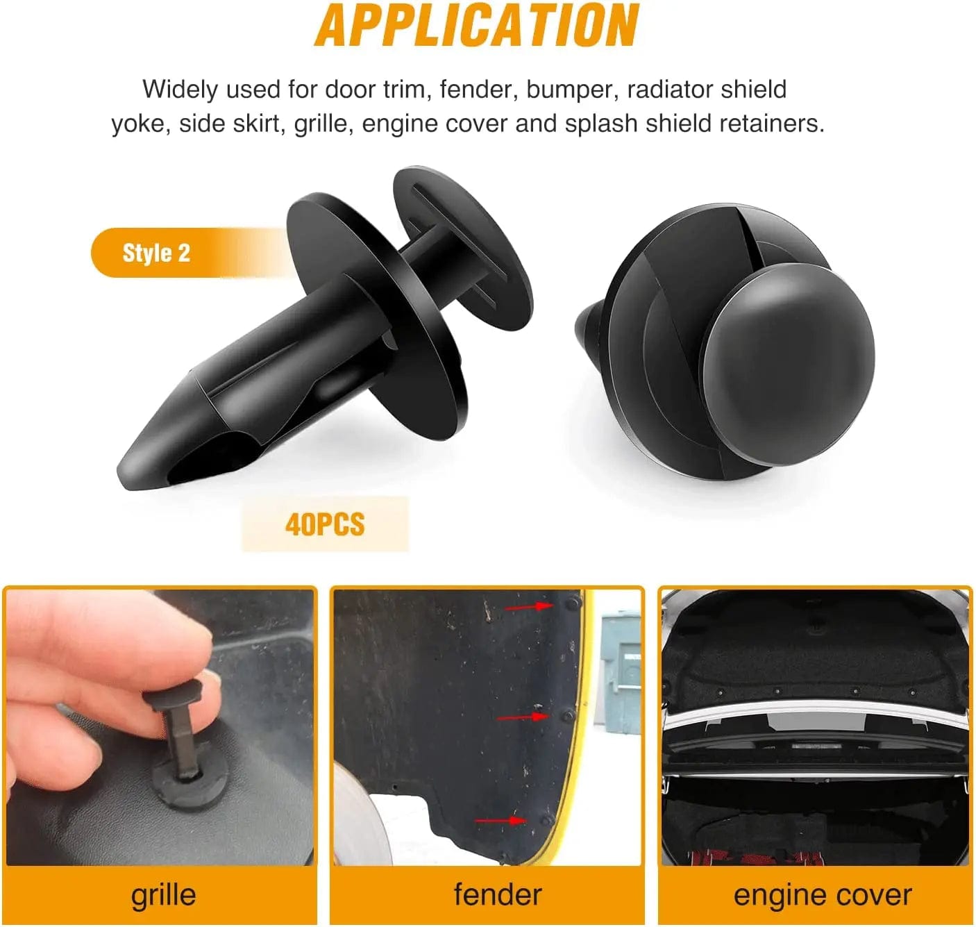 240 Pcs Car Push Retainer Clips Kit - 6.3mm 8mm 9mm 10mm Hole Sizes - Universal Auto Fasteners for Bumpers, Fenders & Interior Panels - Durable Plastic Clips Replacement for GM Ford Toyota Honda