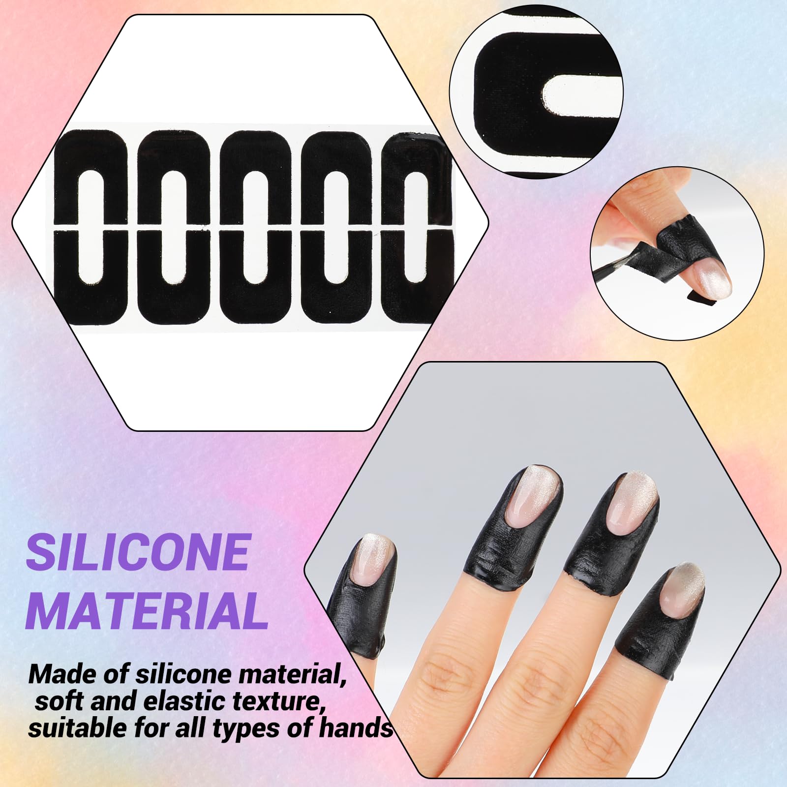 100pcs U-Shape Nail Polish Protectors for Fingers - Cuticle Guards & Nail Painting Stickers with Free Tweezer | Perfect for DIY Manicures & Salon Nail Art