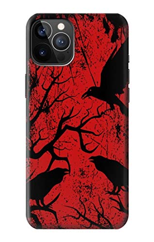 Gothic Crow Black Blood Tree iPhone 12 Case - Premium Protective Cover for iPhone 12 & iPhone 12 Pro - Perfect for Halloween, Dark Aesthetic & Horror Theme Lovers