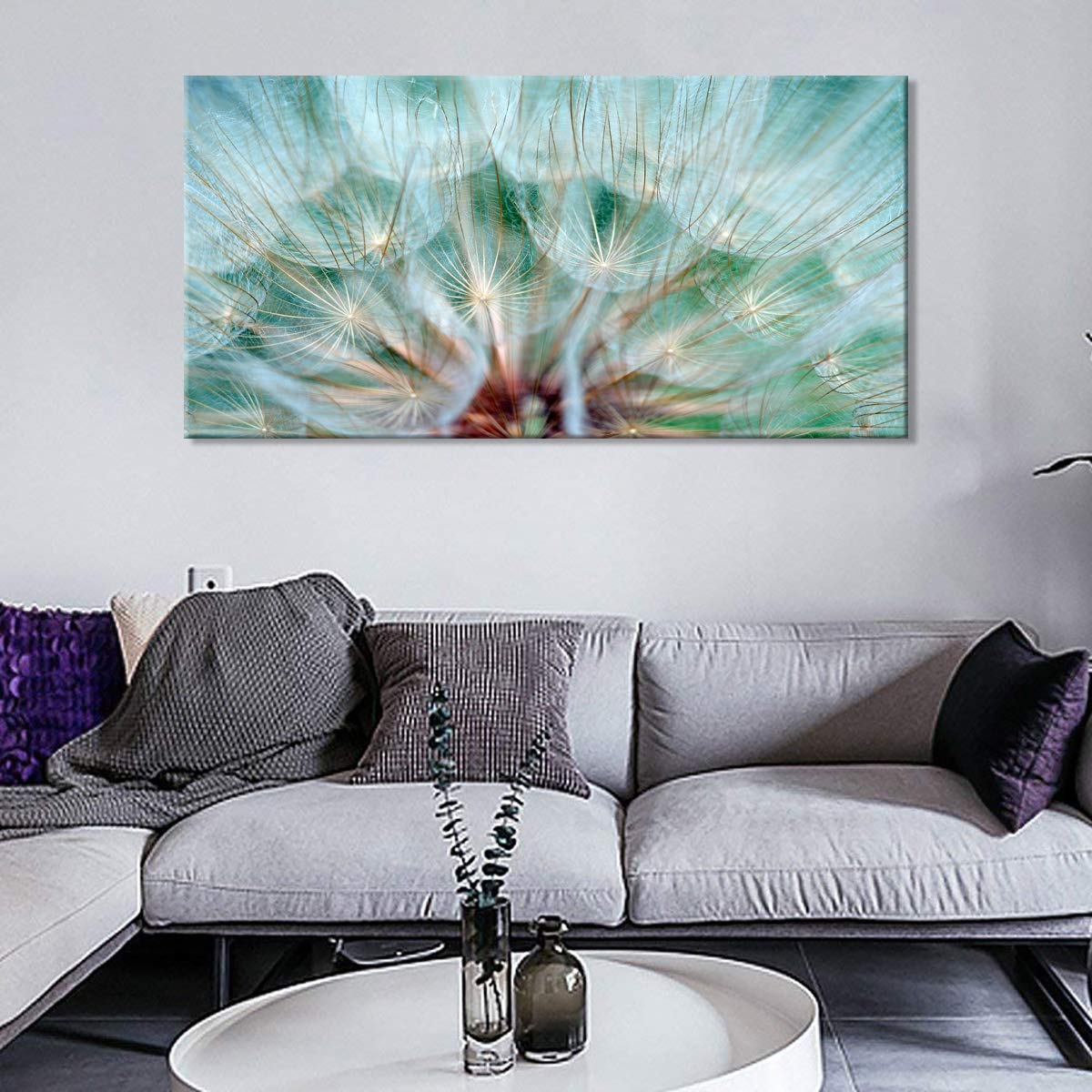 Dandelion Canvas Print 24x48 - Floral Wall Art for Bedroom, Bathroom & Living Room Decor