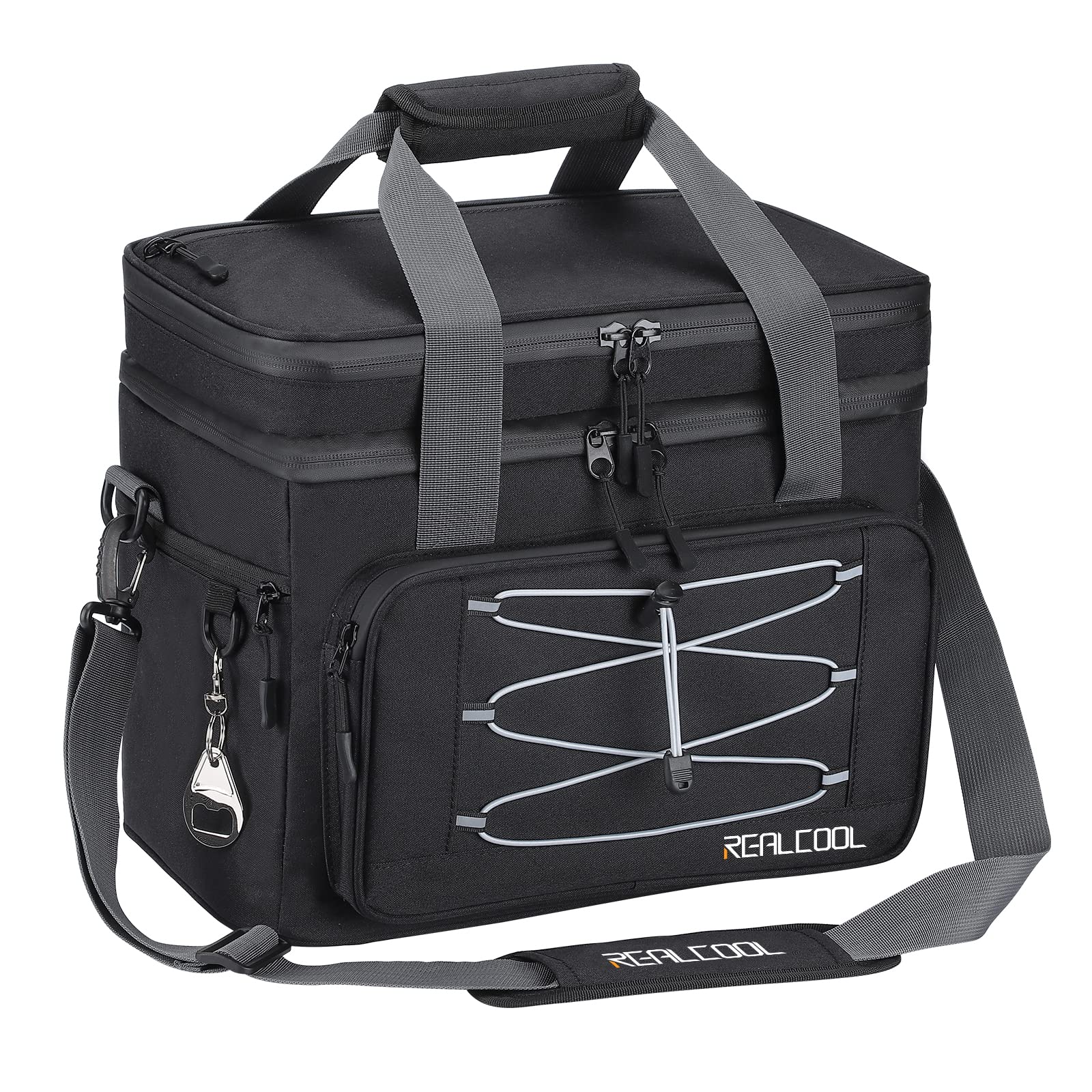 RealCool 30 Can Insulated Cooler Bag - Leakproof & Waterproof Soft Cooler Tote with Multiple Pockets for Picnic, Beach, Camping, Work & Travel | Portable & Collapsible Design for Outdoor Activities & Daily Use