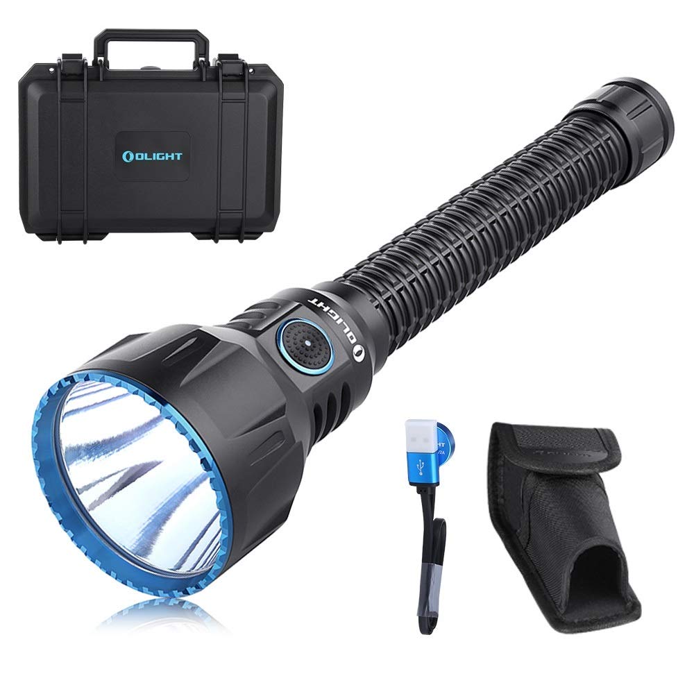 Olight Javelot Turbo 1300 Lumens Tactical Flashlight - 1300m Long Throw, Rechargeable LED Flashlight with Dual Switch & Built-in Battery, Includes MCC3 Charging Cable - Perfect for Hunting, Camping, Search & Rescue, Outdoor Adventures
