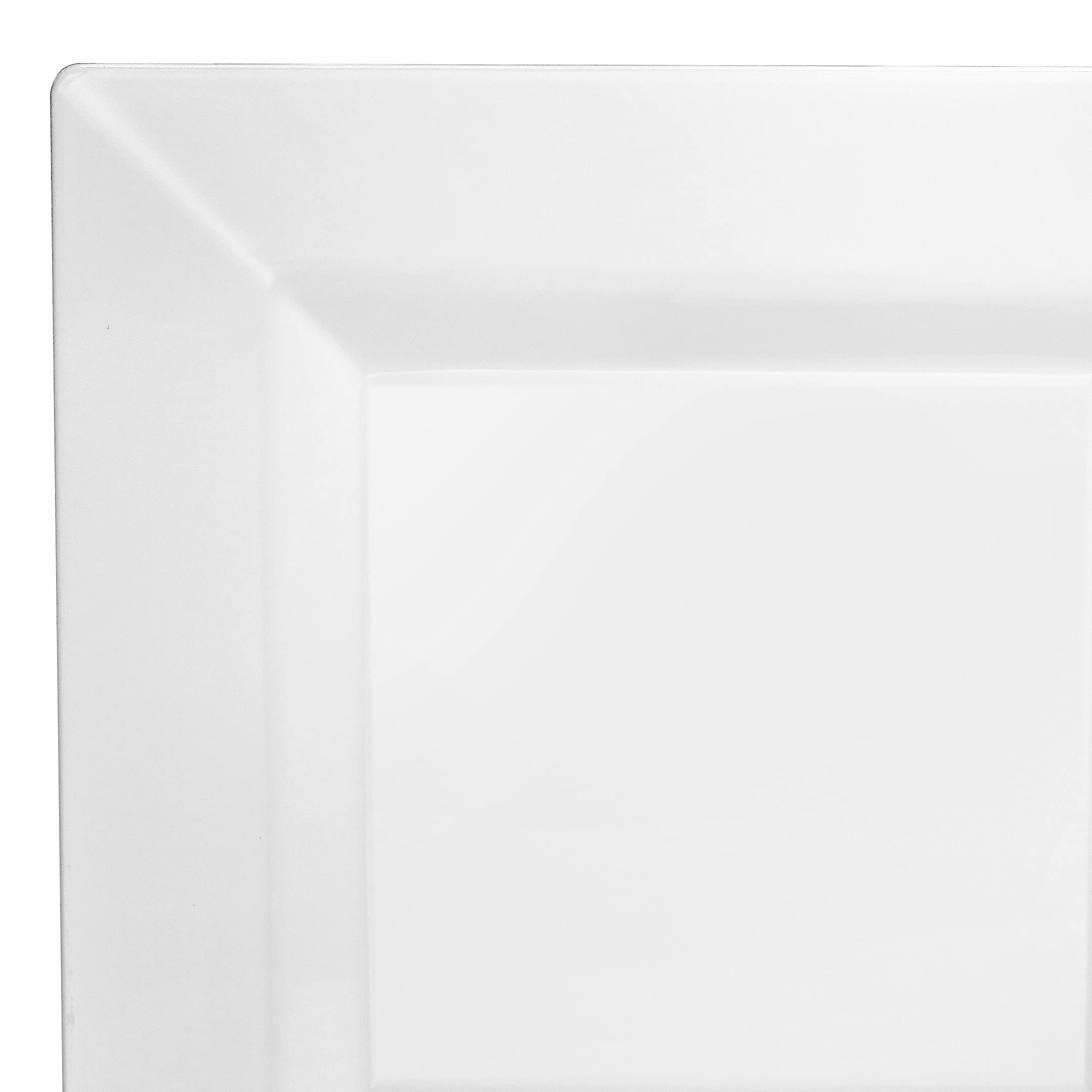 OCCASIONS 40-Pack Heavyweight Disposable Plastic Plates - 9.5 Inch Square White Dinner Plates for Wedding, Party, Catering & Events | Elegant Disposable Tableware for Formal Dinners, Buffets & Special Occasions