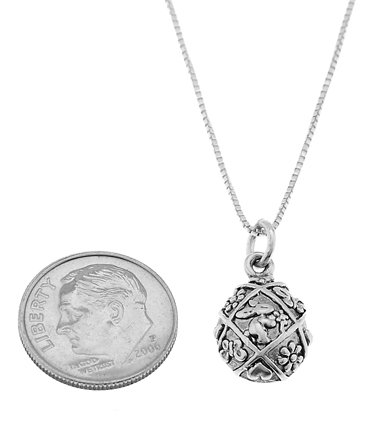 Sterling Silver Easter Egg Pendant with Rabbit Charm Necklace - Elegant Jewelry Gift for Women, Perfect for Easter, Spring & Everyday Wear
