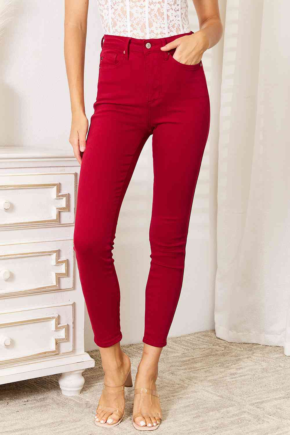 Judy Blue High Waist Tummy Control Skinny Jeans for Women - Stretch Denim Pants with Slimming Fit, Comfortable & Flattering (Plus Size Available) - Perfect for Casual Wear, Office & Date Nights