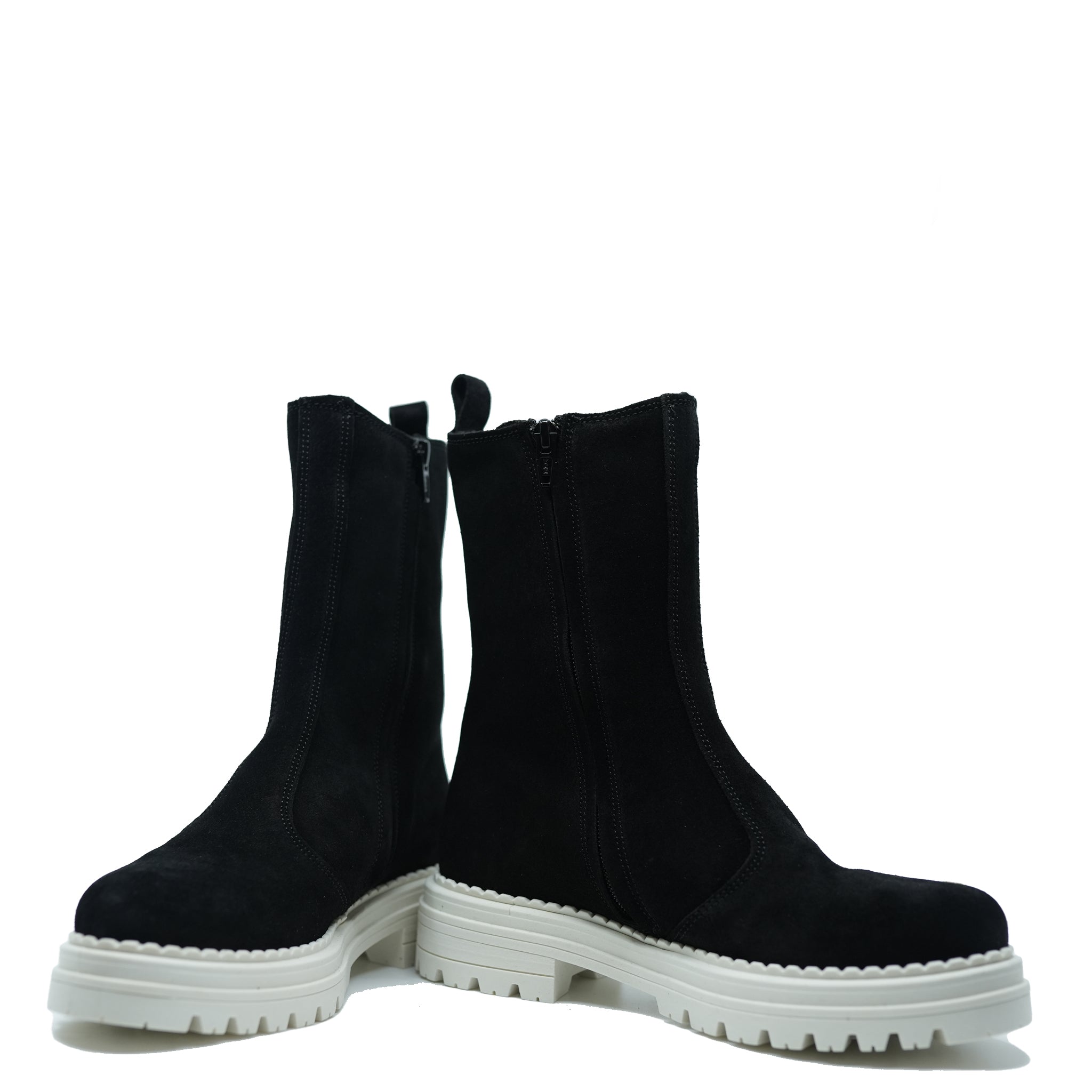Stylish Black and White Chelsea Boots for Women & Men - Comfortable Ankle Boots for Casual Outfits, Work, and Fall Fashion