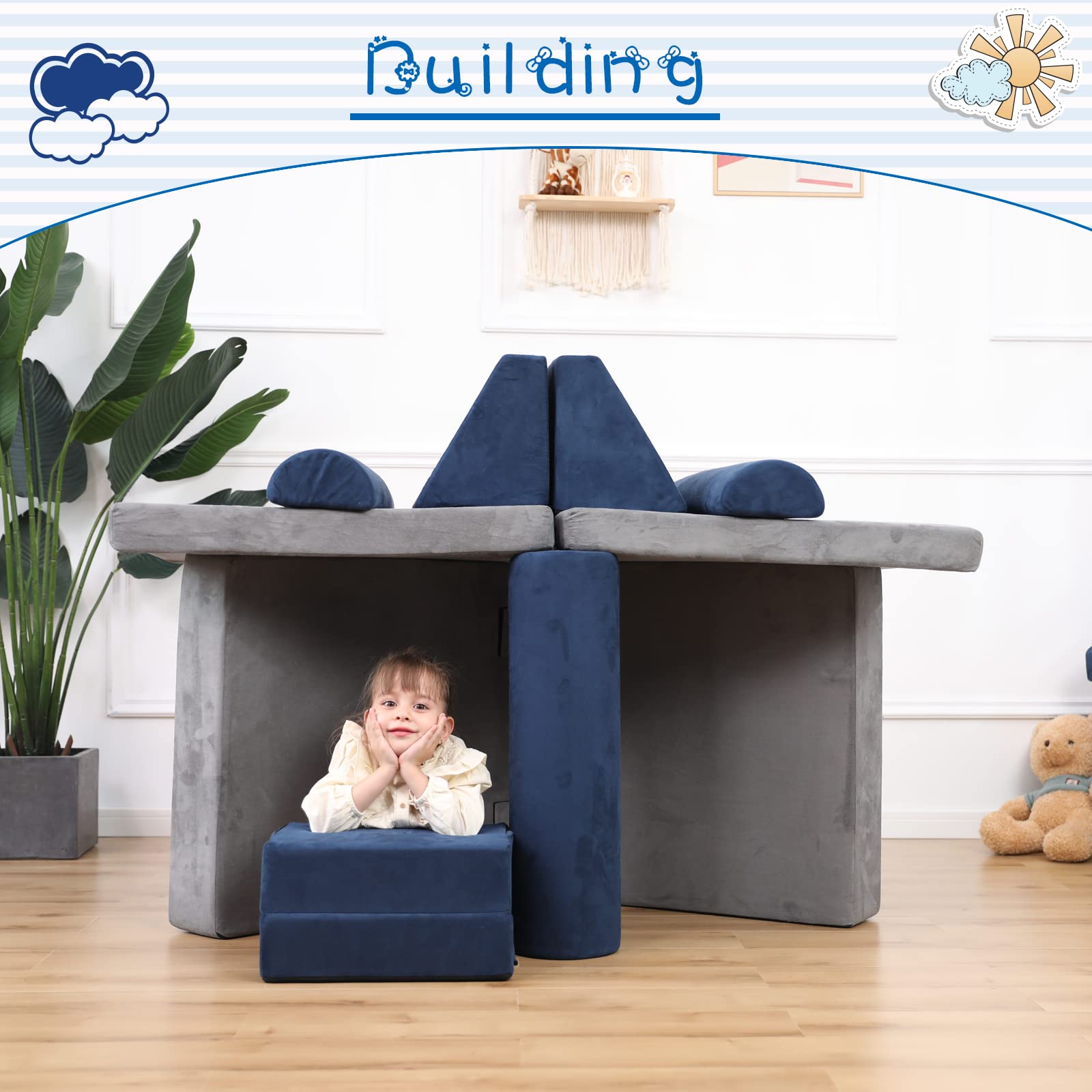 **Kids Play Couch - Soft Foam Sofa for Toddlers to Teens | Indoor & Outdoor Imaginative Play Furniture | Perfect for Bedroom, Playroom & Backyard Fun**