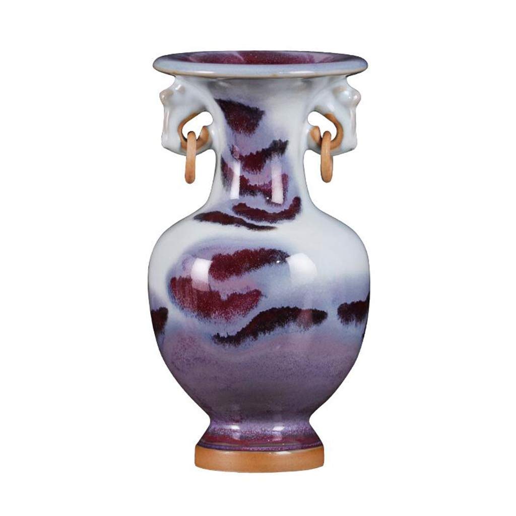 UXZDX Chinese Retro White Porcelain Ceramic Vase with Base - Elegant Home Decor Gift for Living Room, Bedroom & Office | Handcrafted Art Vase for Flowers, Centerpiece & Wedding Decorations
