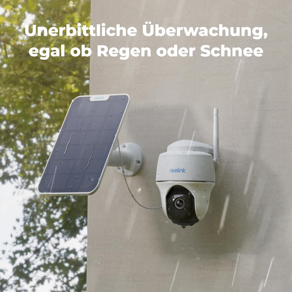Reolink 3MP Outdoor Security Camera with Battery & Solar Panel - 2K HD, 355° Pan & 140° Tilt, WLAN WiFi (2.4GHz), PIR Motion Sensor, AI Detection, Two-Way Audio - Ideal for Home, Garage & Backyard Surveillance