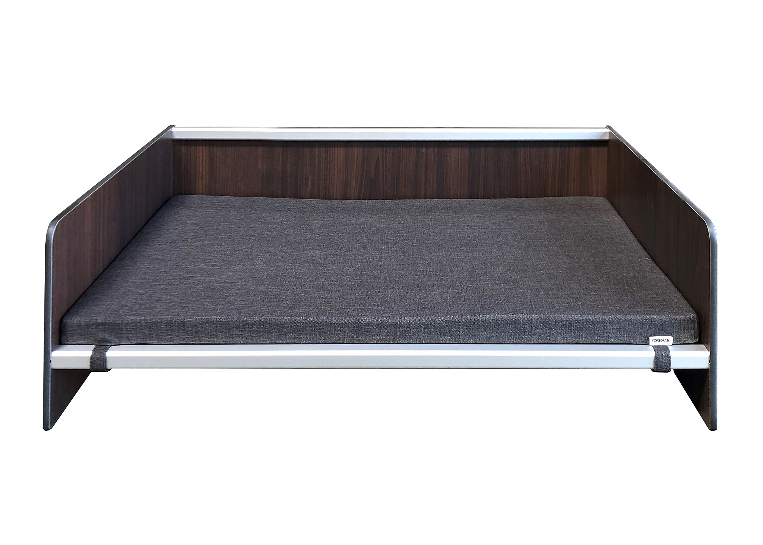 Waterproof Contemporary Comfort Dog Bed with Backrest - Orthopedic Pet Bed for Dogs & Cats, Durable Compact Laminate & Aluminum Frame, Dark Grey Mattress - Perfect for Indoor Use, Living Room, Bedroom, or Pet-Friendly Spaces