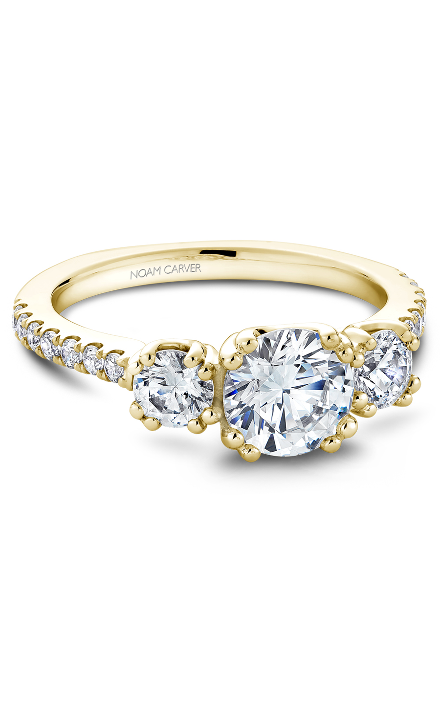 Noam Carver 3 Stone Diamond Engagement Ring - 14K White Gold Wedding Band for Women, Perfect Proposal Gift & Anniversary Jewelry (B001 05YA) | Ideal for Romantic Proposals, Weddings & Special Occasions