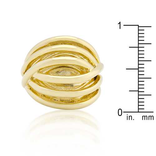 Golden Illusion Fashion Ring for Women - Elegant Gold-Tone Statement Jewelry for Parties, Dates & Special Occasions