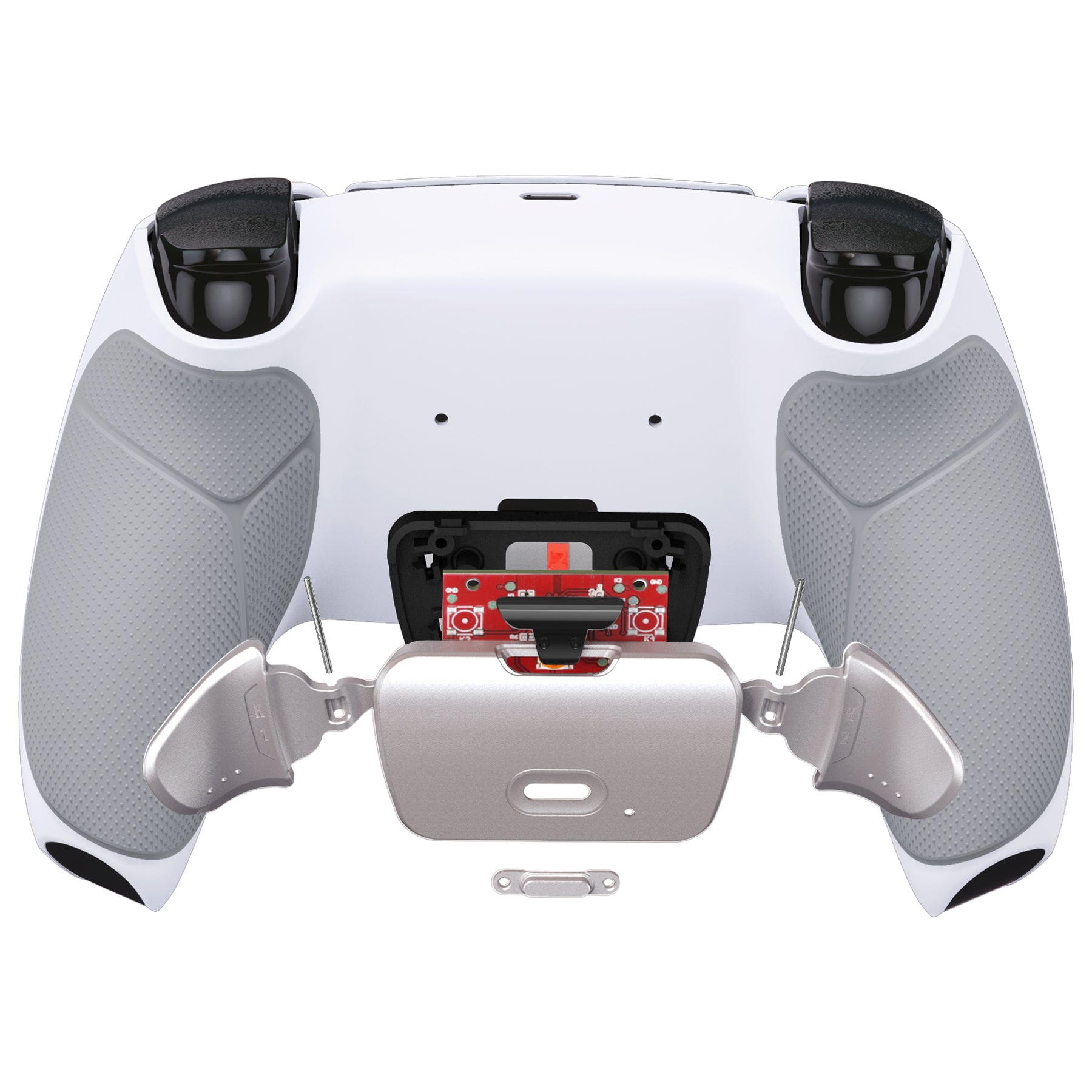 eXtremeRate Silver Real Metal Buttons (RMB) Version RISE V3 Remap Kit for PS5 Controller BDM-030/040/050 - Rubberized Gray (XPFJ7006G4) - Premium Customization for Enhanced Gaming Performance
