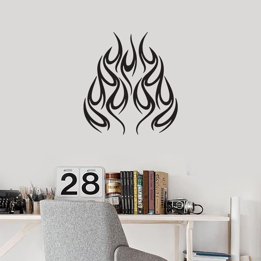 Premium Black Flames Motorcycle Decals - Waterproof Vinyl Stickers (Set of 2) for Helmets, Cars, Laptops & More - Perfect for Bike Customization, Wall Decor, and Personalizing Accessories