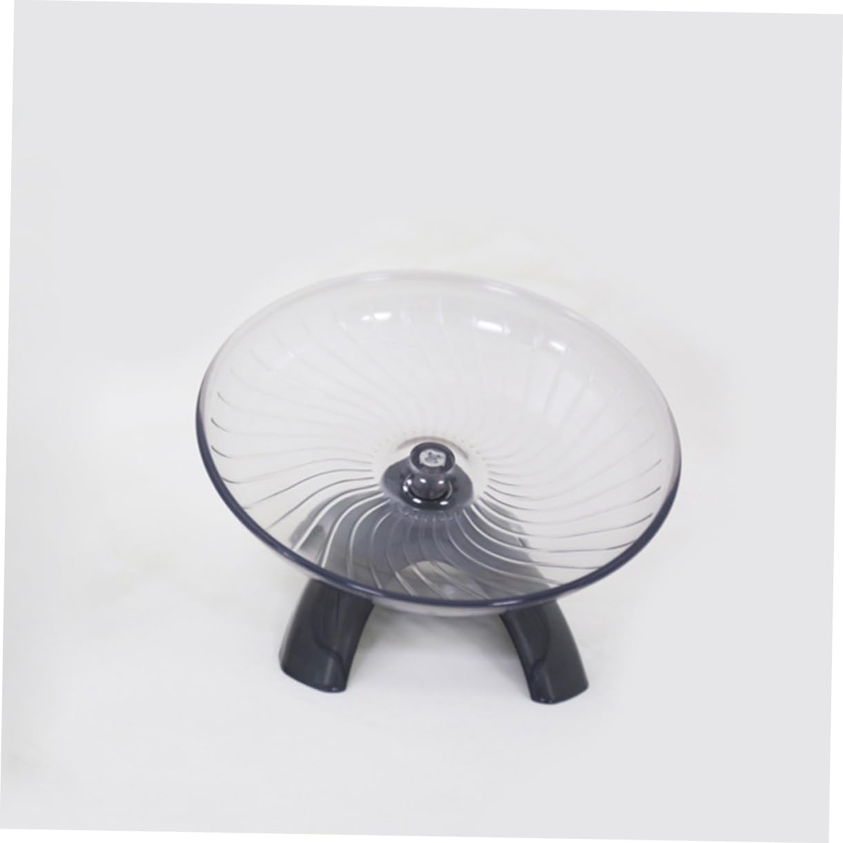 Silent Hamster Exercise Wheel - Noiseless Running Wheel for Gerbils, Rats, Hedgehogs & Small Pets - Grey Flying Saucer Design - Perfect for Cage Fitness & Nighttime Playtime