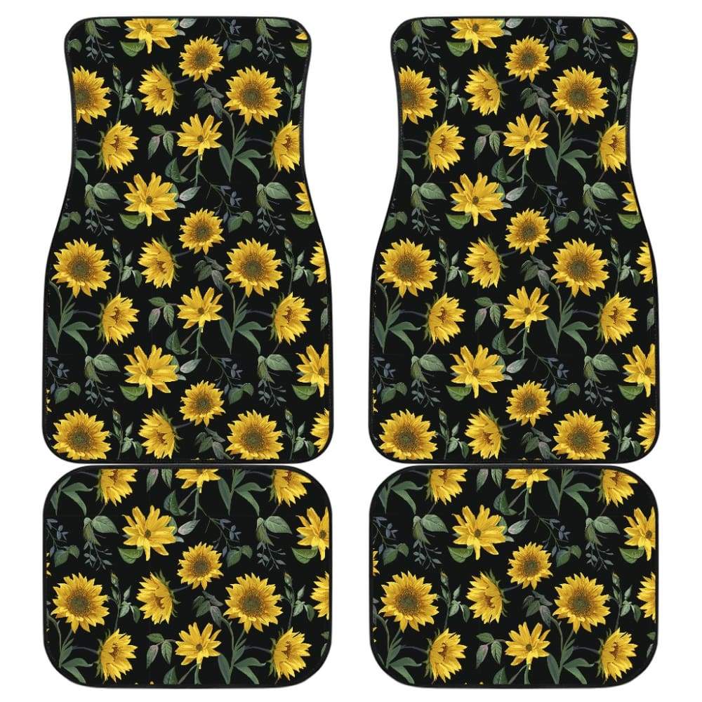Premium Sunflower Car Floor Mats - Non-Slip, Waterproof, Custom Fit for Most Vehicles - Perfect for Road Trips, Daily Commutes & Protecting Your Car Interior