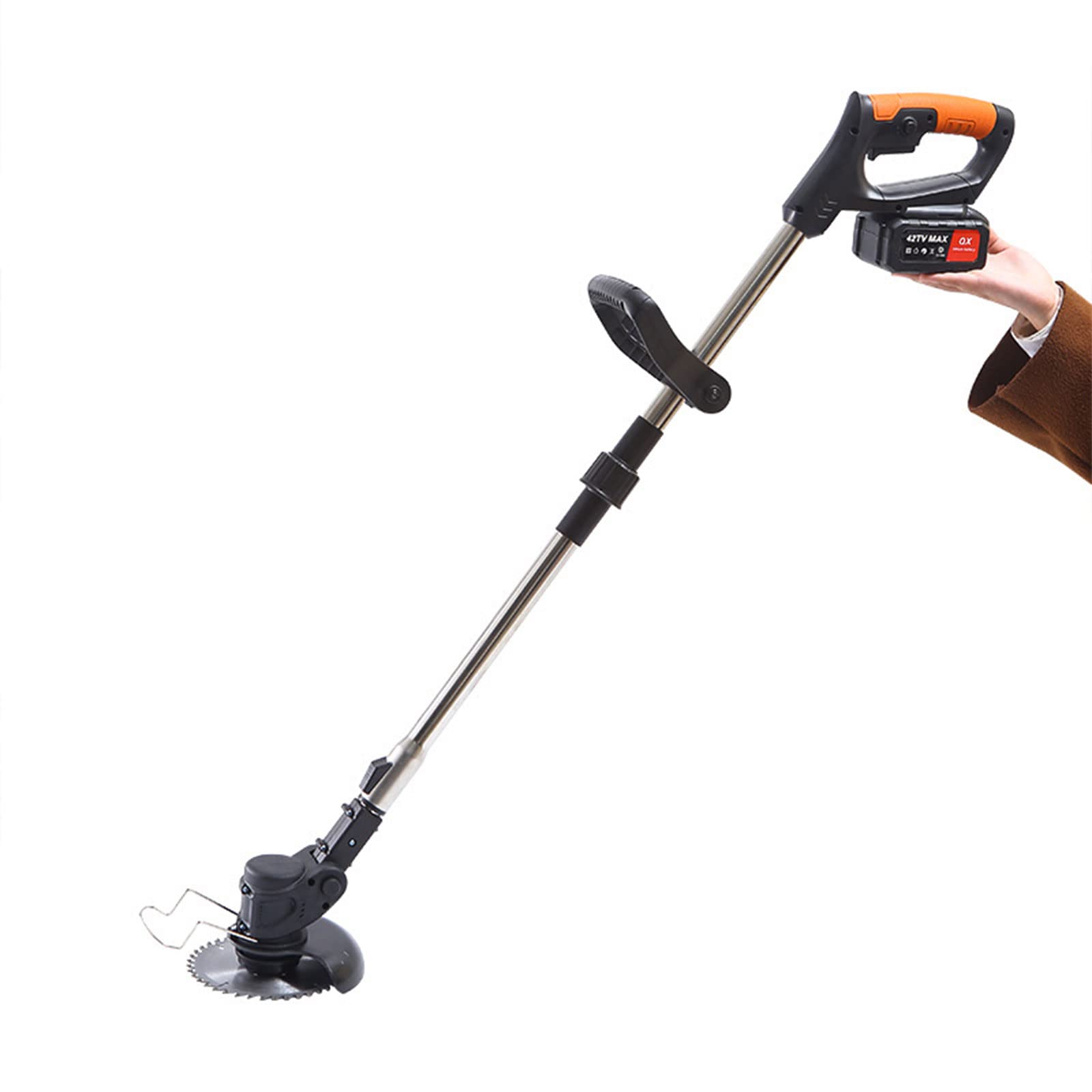 Rechargeable Lithium Battery Lawn Mower - Handheld & Foldable Weed Trimmer for Home & Commercial Use | Perfect for Yard Maintenance, Landscaping & Garden Care