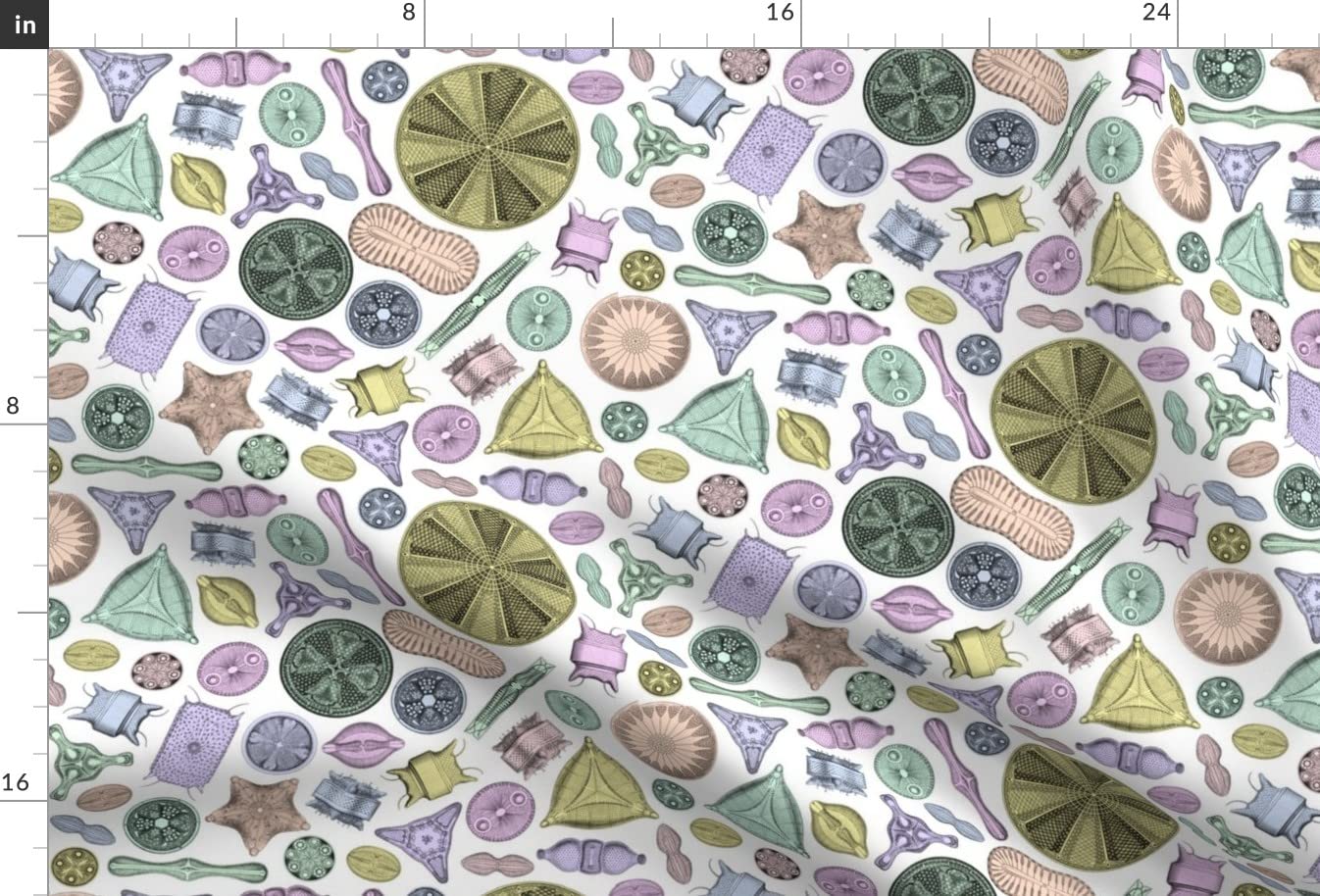 White Pastels Science Nature Animals Printed Minky Fabric Fat Quarter - Soft Plush Material for Sewing Baby Blankets, Quilt Backing & DIY Plush Toys - Perfect for Nursery Decor, Gift Making & Craft Projects