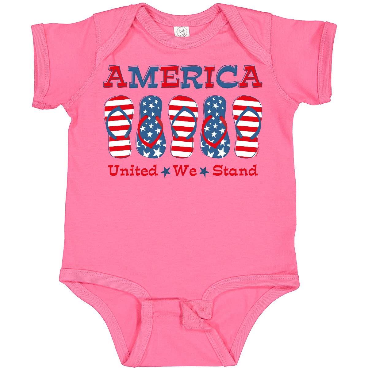 Inktastic Flip Flop America Baby Bodysuit - Cute Patriotic Onesie for Newborns & Infants - Perfect for 4th of July, Memorial Day & Summer Outfits