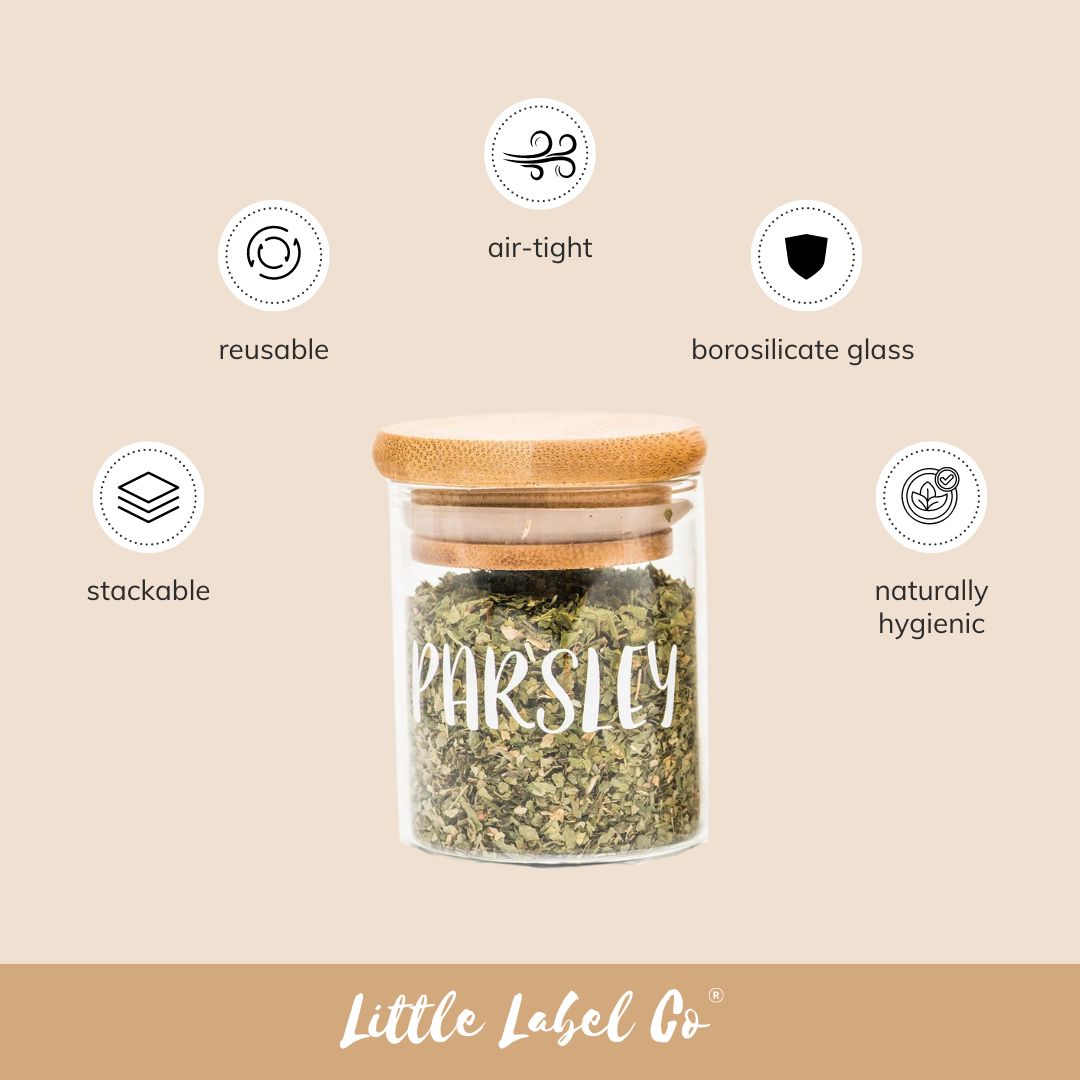 Premium 75ml Small Glass Herb & Spice Jars with Airtight Lids - Perfect for Kitchen Storage, Spice Organization & DIY Gift Packaging