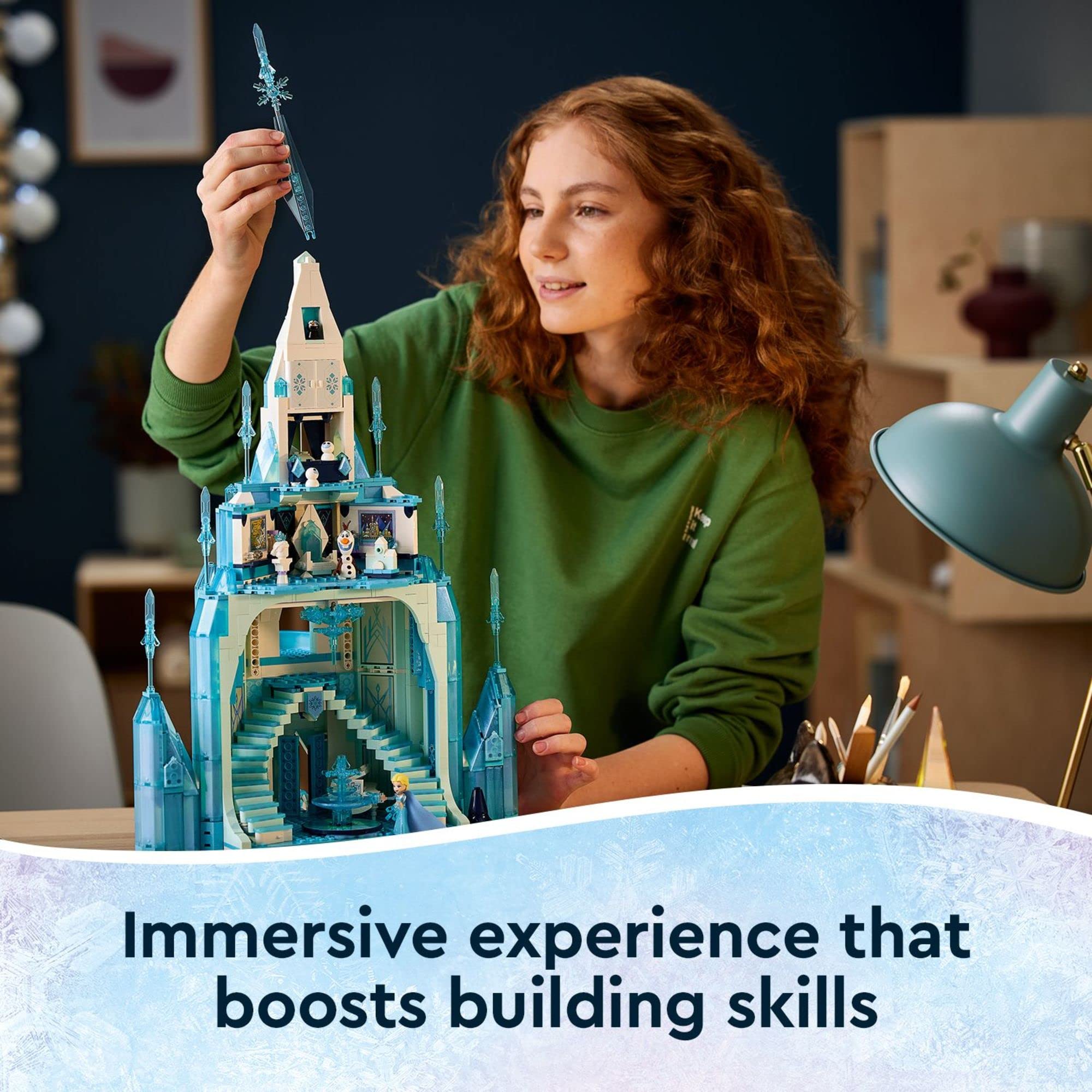LEGO Disney Princess The Ice Castle Building Kit 43197 - Frozen Anna & Elsa Mini Dolls with Olaf Figure | Creative Disney Castle Toy for Kids Ages 6+ | Perfect Birthday Gift & Winter-Themed Play Set for Frozen Fans