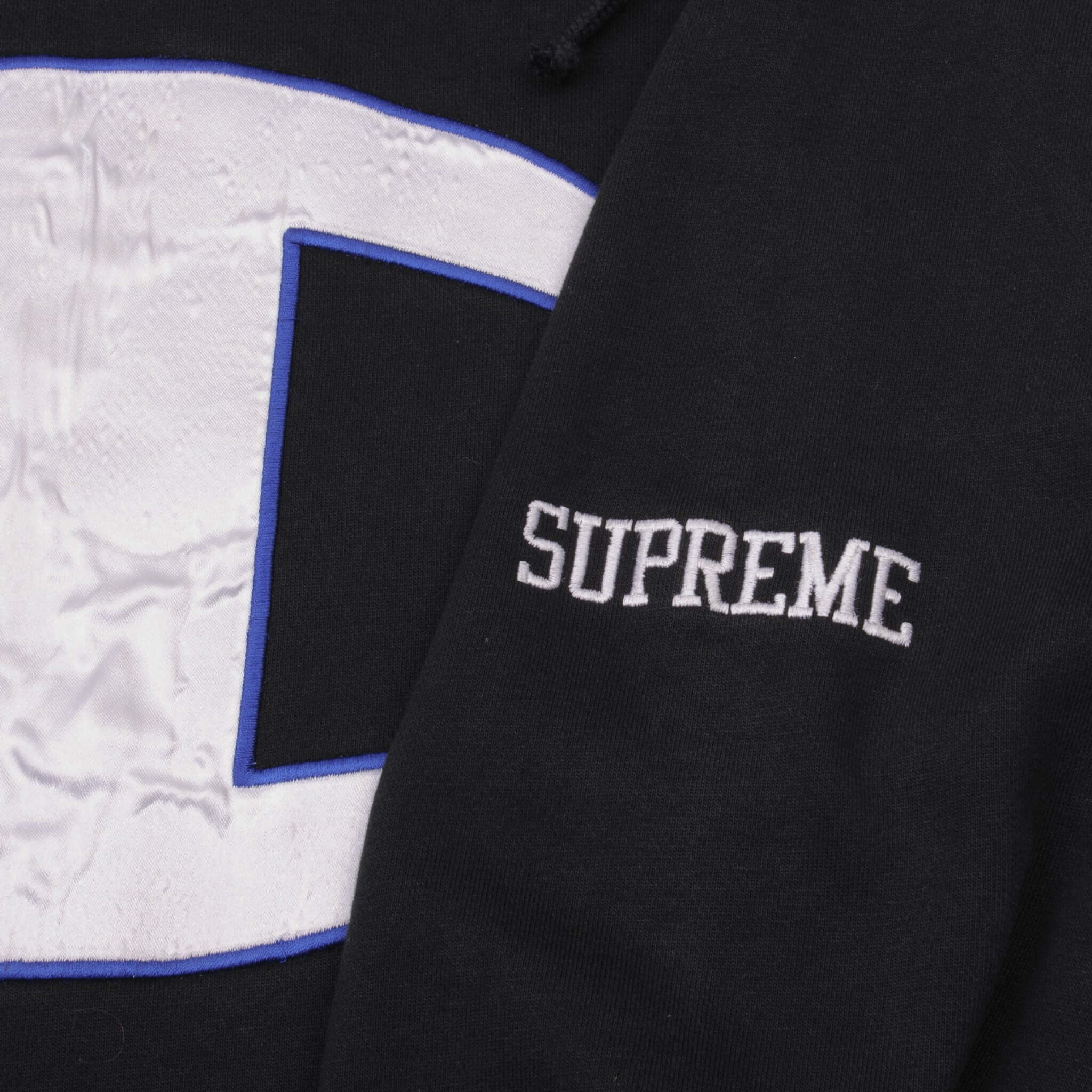 Champion x Supreme Satin Logo Hoodie Sweatshirt SS17 - Medium Size | Streetwear Fashion for Men & Women | Gym, Casual Wear & Urban Style