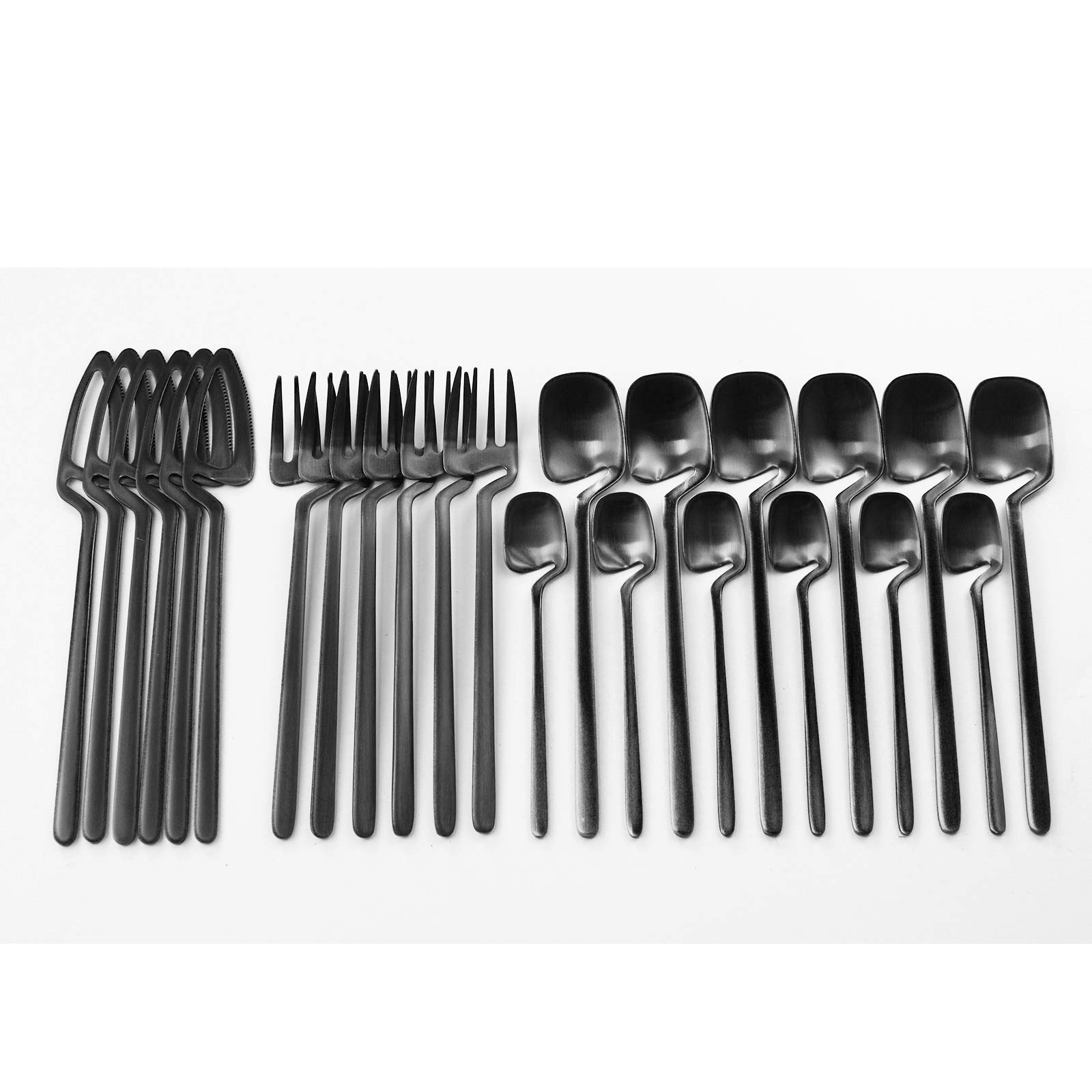 Premium 6-Piece Black Steak Knives Set - 304 Stainless Steel Sharp Dinner Knives for Kitchen, Camping & Restaurant Use - Dishwasher Safe - Perfect for Steakhouse Dining, Outdoor BBQs & Fine Dining Experiences