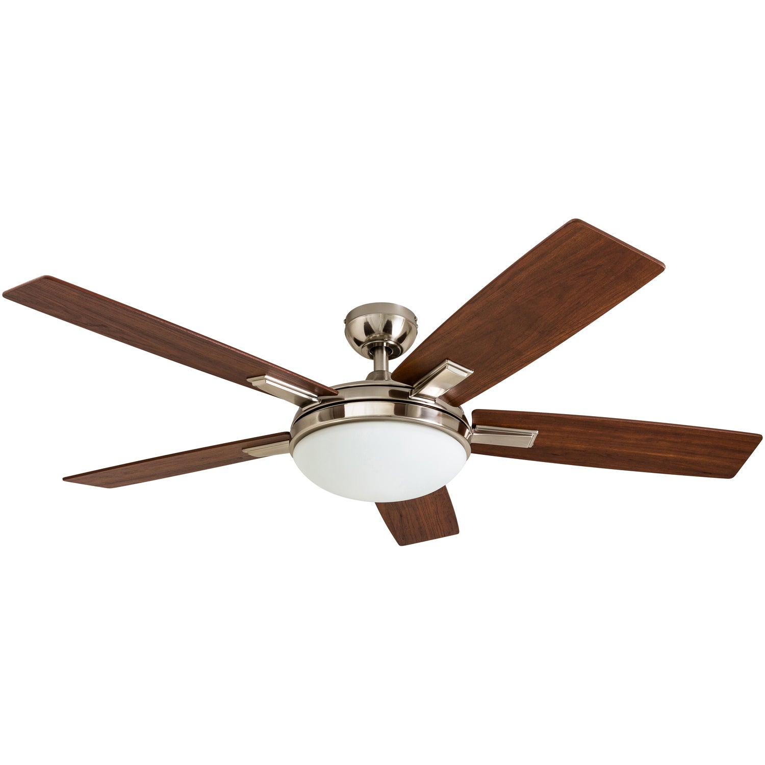 52 Inch Brushed Nickel Ceiling Fan with Remote Control - Modern Emporia Design for Living Room, Bedroom & Office - Energy Efficient & Quiet Operation