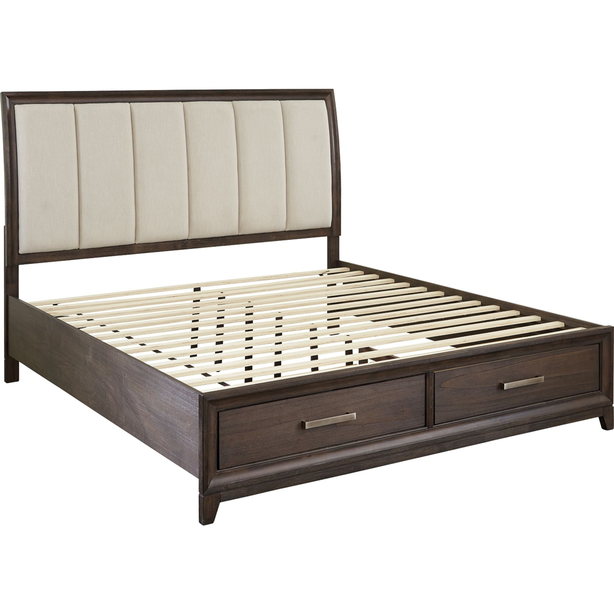 Brueban California King Size Storage Bed Frame with Headboard - Gray, Modern Platform Bed with Underbed Storage for Master Bedroom