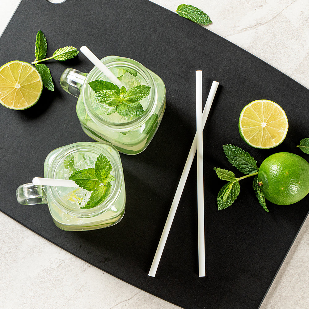 Eco-Friendly Compostable White PLA/PBAT Plastic Straws - 8 1/4 Inch, 2000 Count Box - Perfect for Restaurants, Cafes, Parties & Sustainable Events