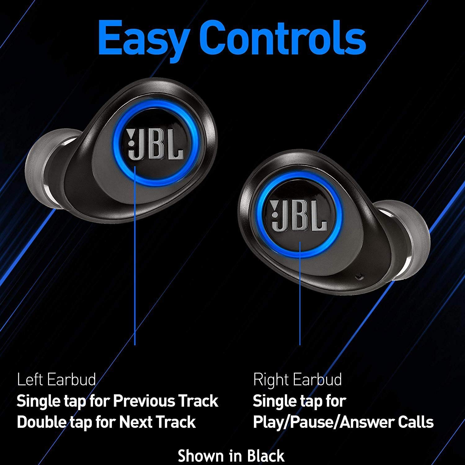 JBL Free X True Wireless Bluetooth Earbuds with Built-in Mic & Remote - Blue (Renewed) | Sweatproof Sports Headphones for Running, Gym & Commuting