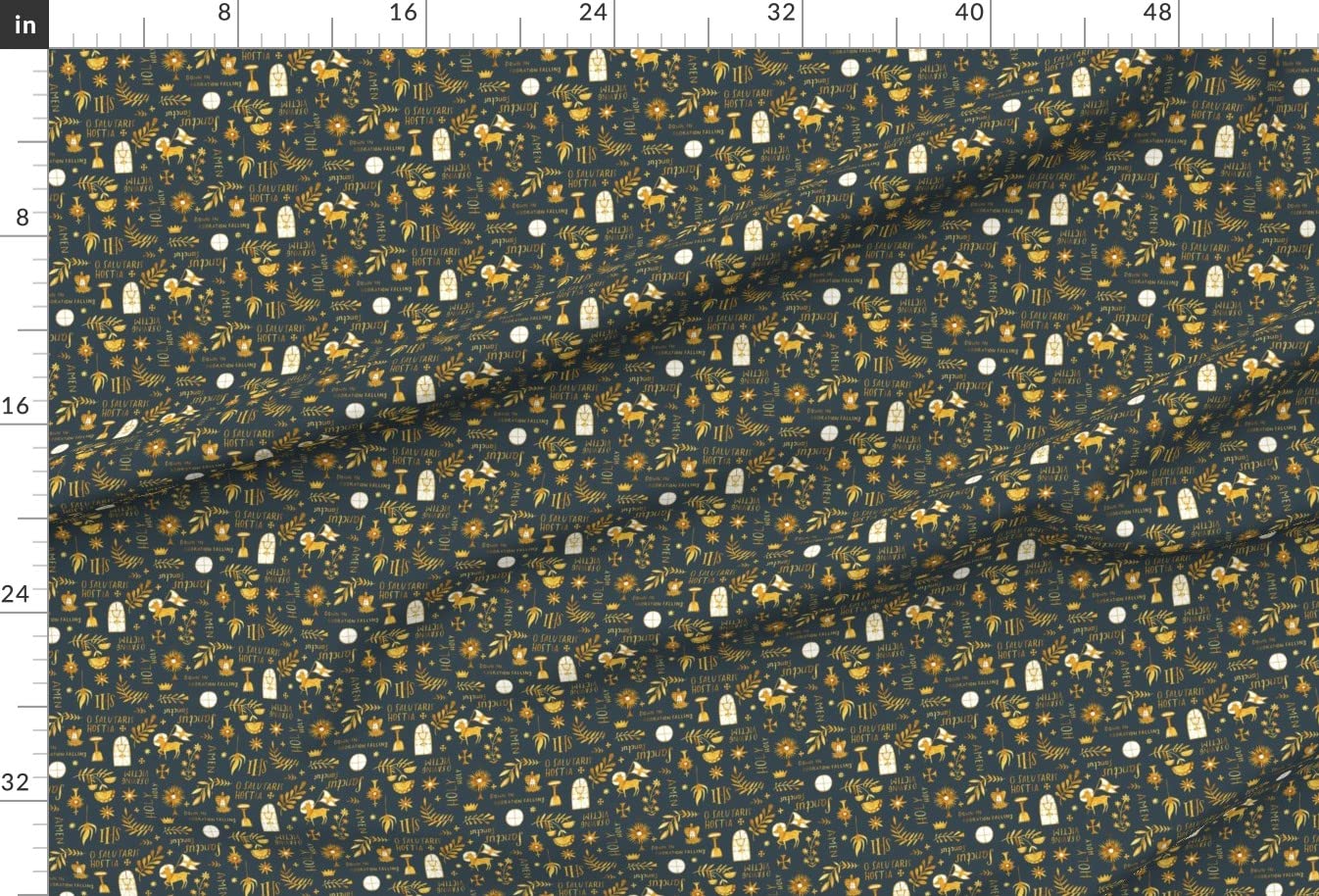 Spoonflower Adoration Charcoal Grey Monstrance Printed Minky Fabric by The Yard - Soft Plush Fabric for Baby Blankets, Quilt Backing, Sewing Projects & DIY Crafts - Perfect for Nursery Decor, Gift Making & Home Decor Projects