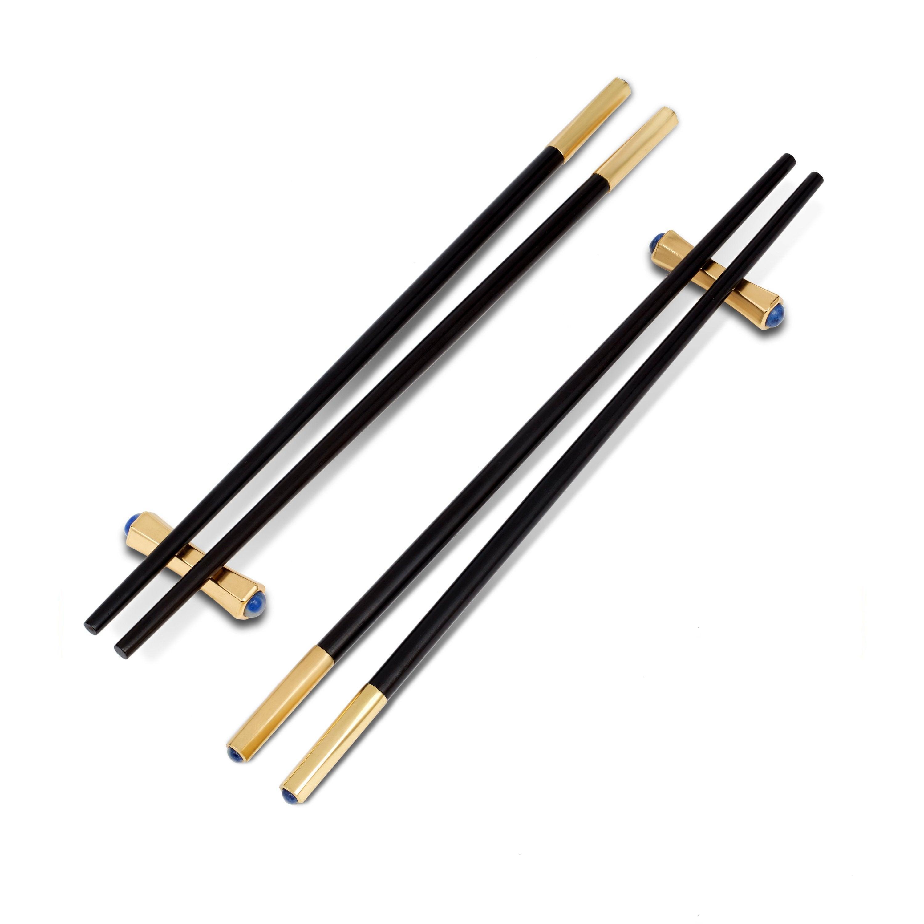 Premium Zen Chopsticks with Matching Rests - 2 Pairs Set - Elegant Japanese Style Dining Utensils for Sushi, Asian Cuisine & Home Decor