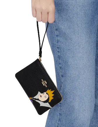 Coach Disney X Coach Evil Queen Motif Corner Zip Wristlet - Stylish Crossbody Bag for Women | Perfect for Parties, Date Nights & Everyday Use
