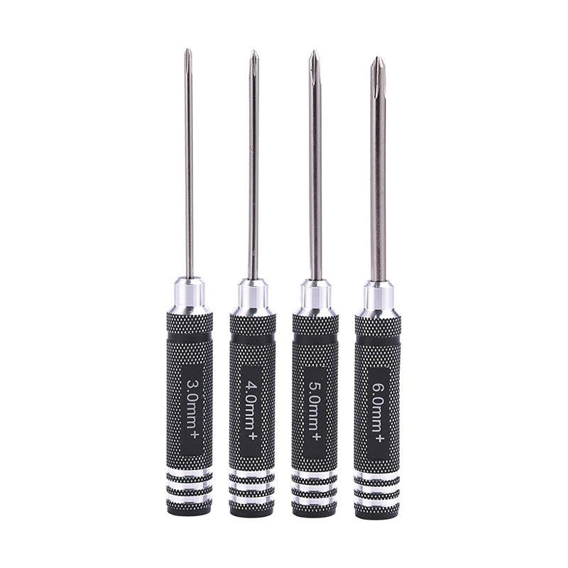 Premium Phillips & Flathead Screwdriver Set (3.0mm/4.0mm/5.0mm/6.0mm) for 1/14 Scale RC Cars & Trucks - Durable Metal Tools for RC Model Building & Repair