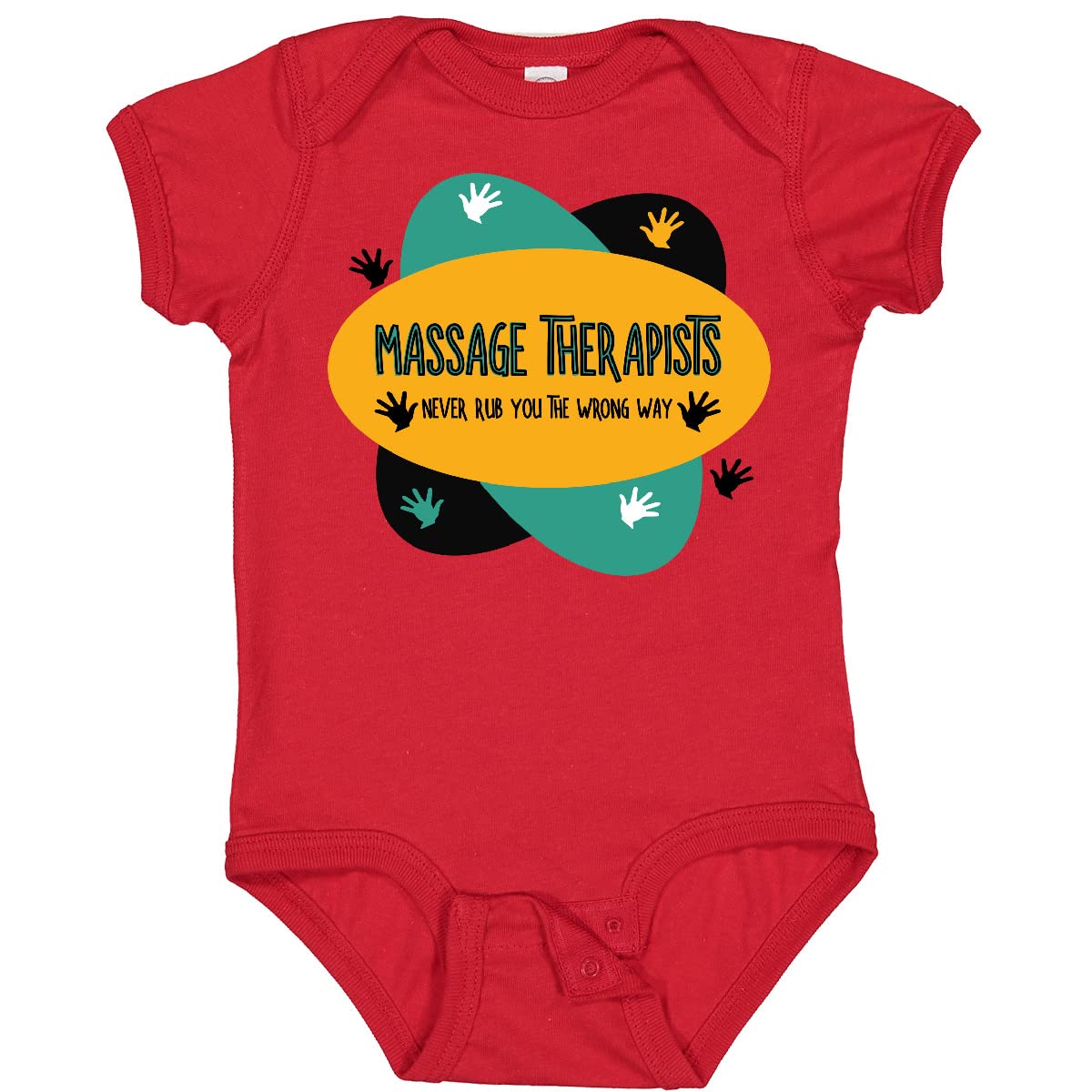 Inktastic Colorful Massage Therapist Hands Design Baby Bodysuit - Soft Cotton Onesie for Infant Massage & Relaxation