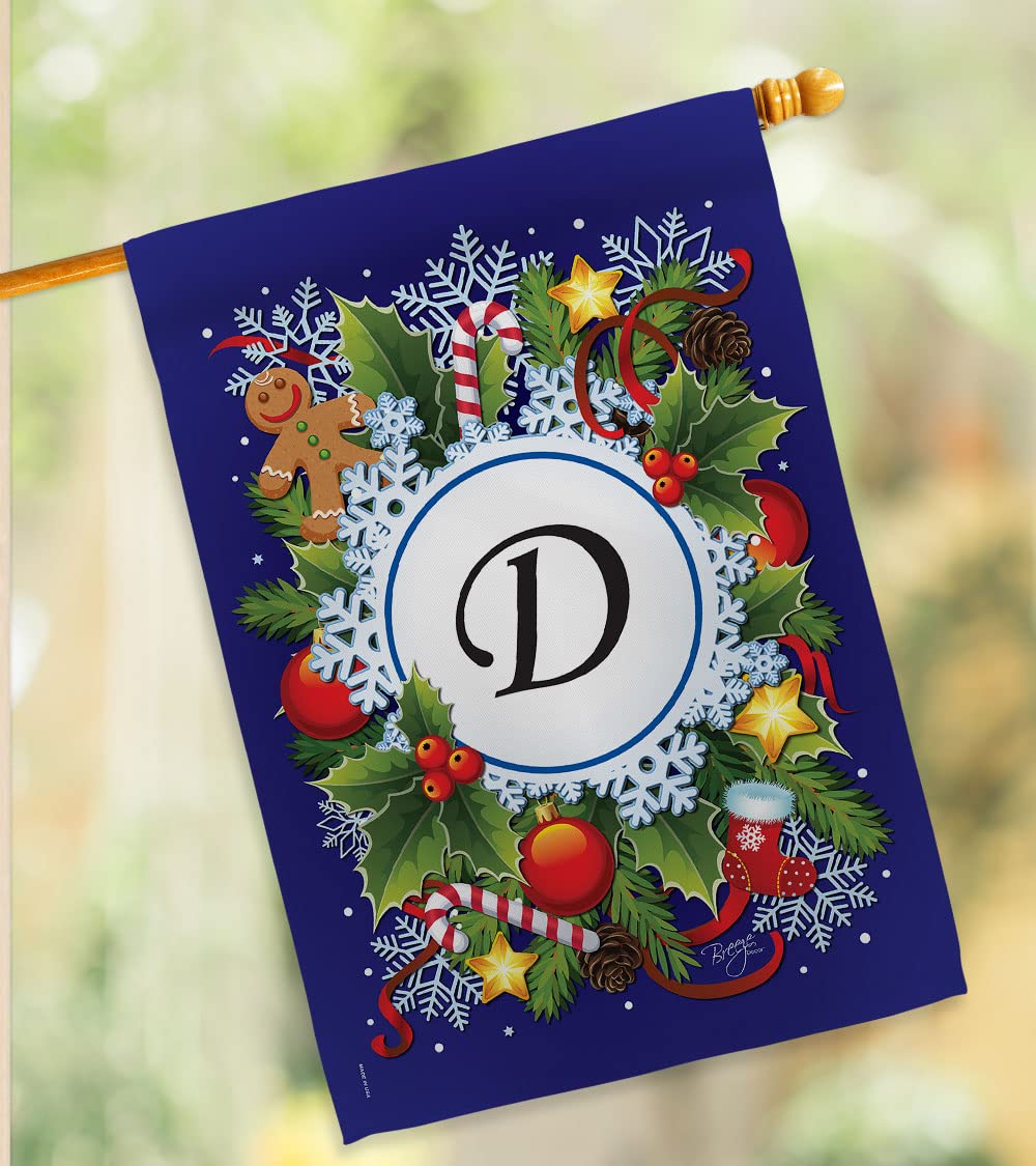 D Initial Winter Wonderland House Flag Set 28